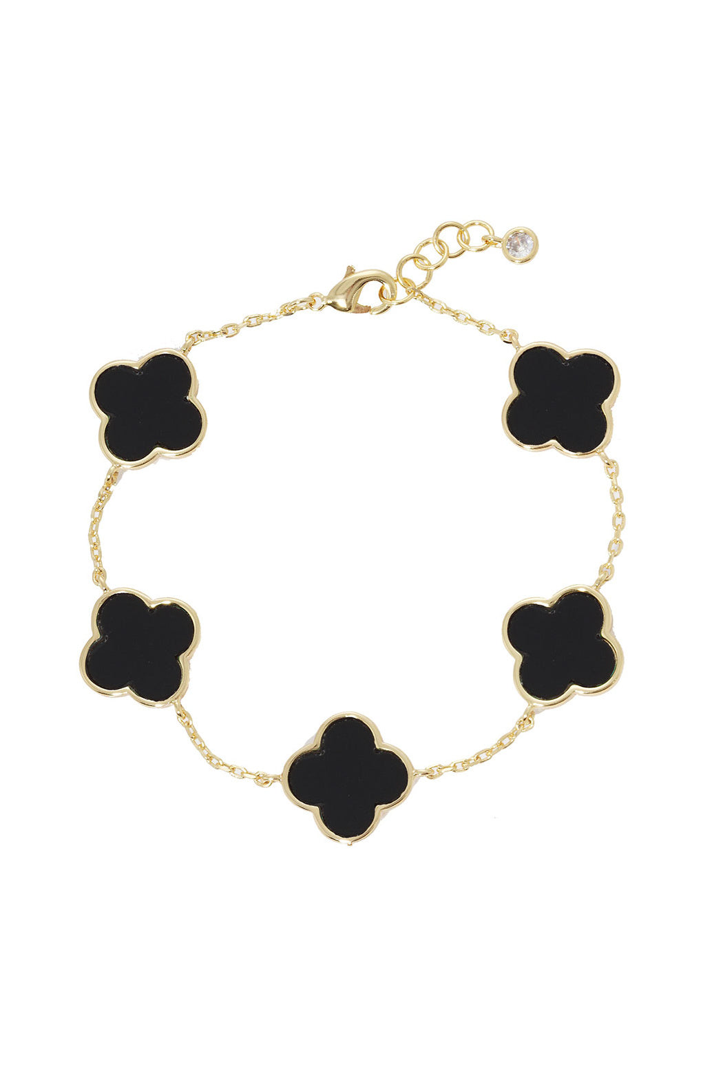 5 Station Enamel Clover Bracelet