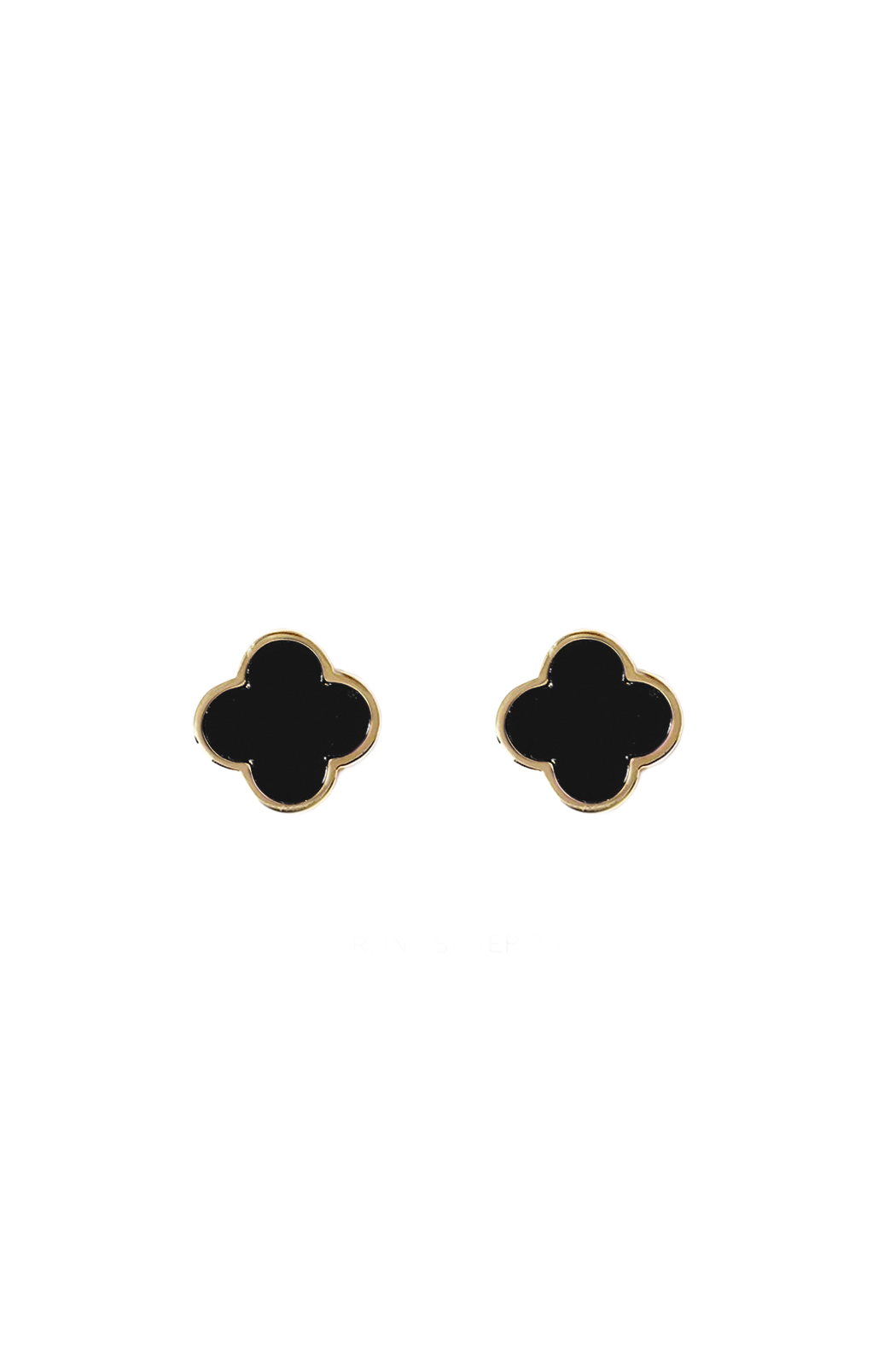 Gold Plated Stone Clover Earrings