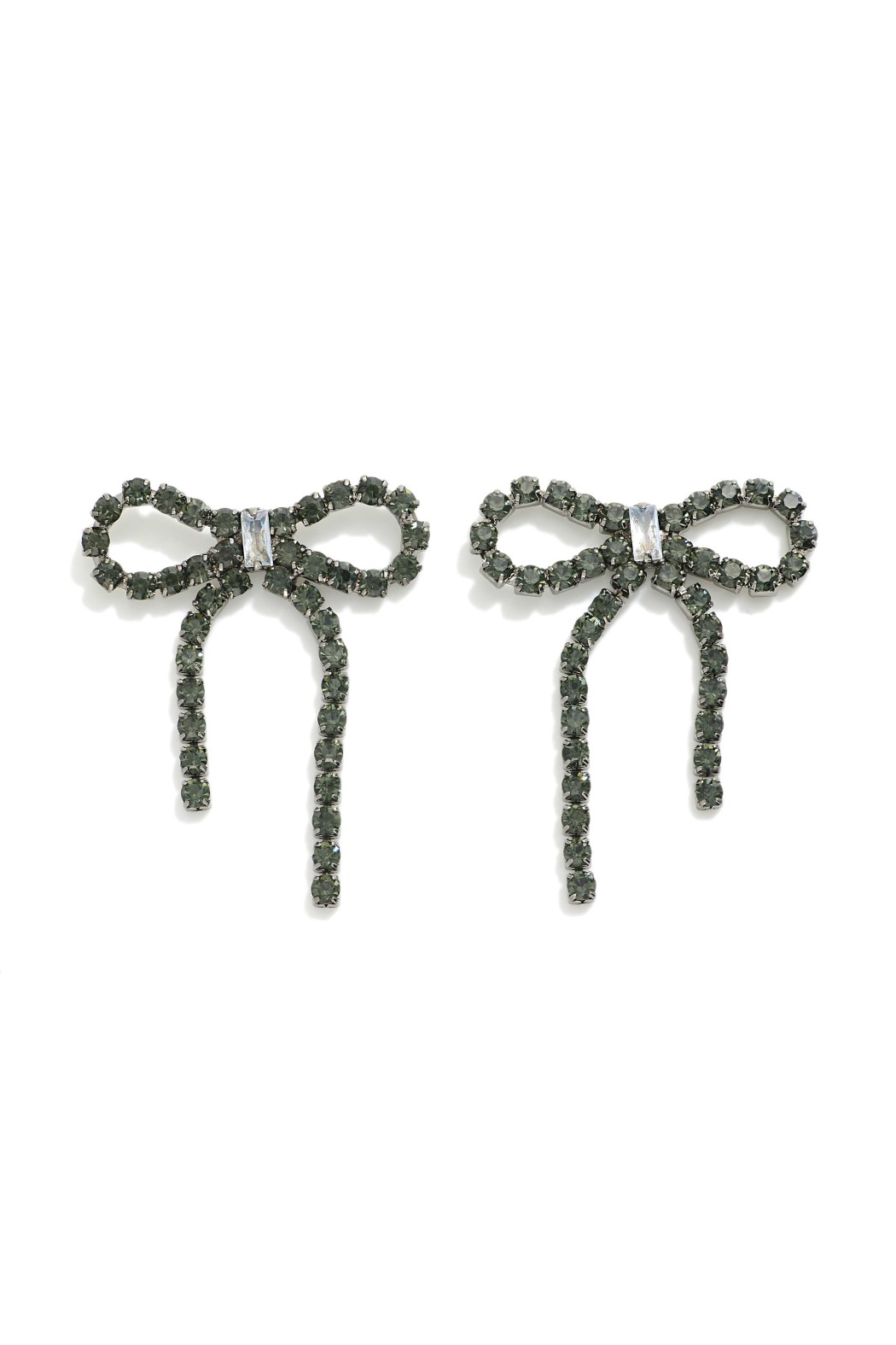 Black Diamond Bow Earrings