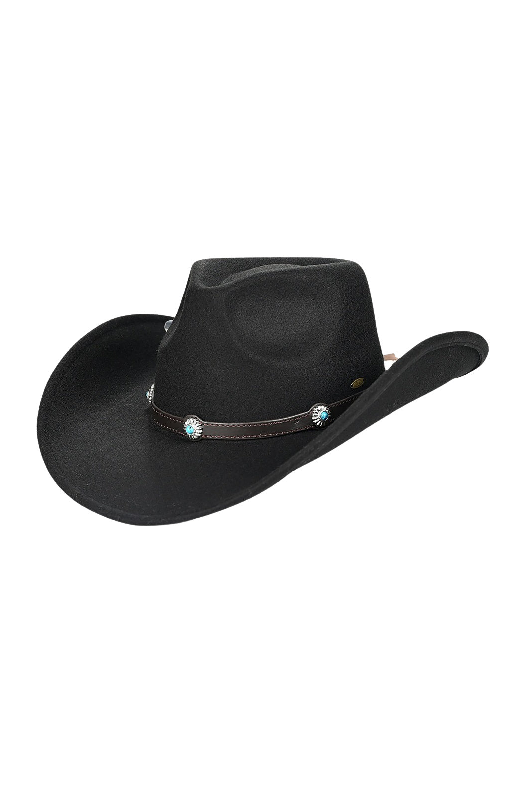 Turquoise Stone Felt  Cowboy Hat
