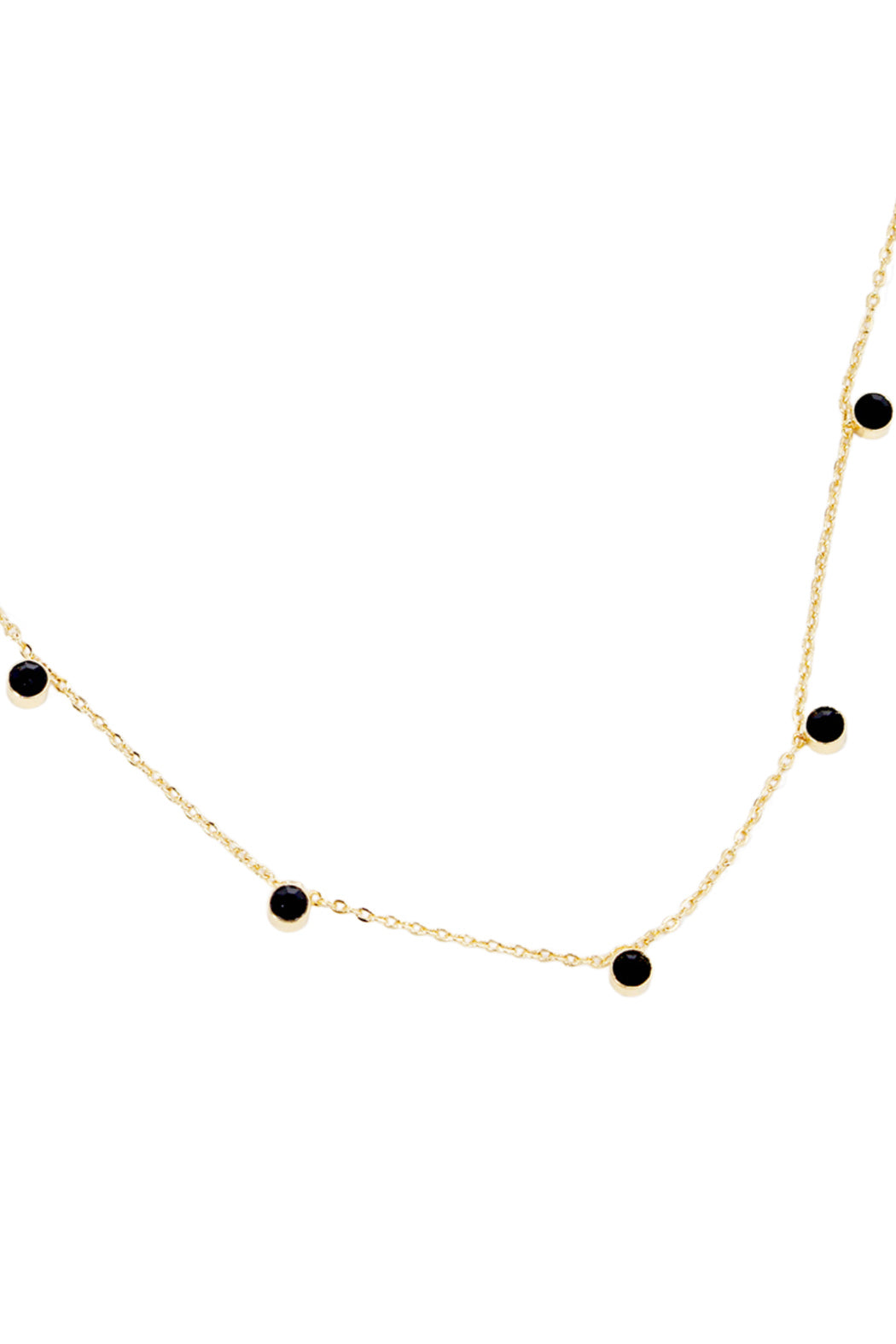 Tiny Gold Plated Station Necklace
