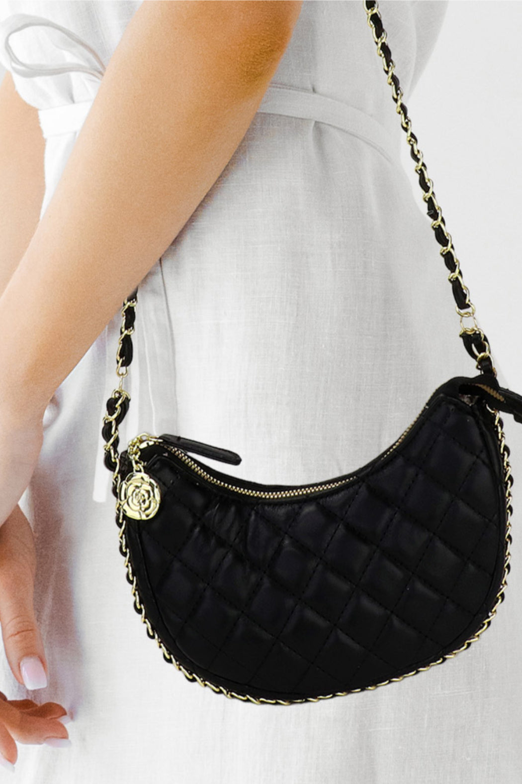 Quilted Vegan Leather Crossbody Bag