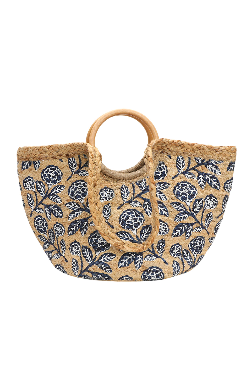 Floral Straw Tote Bag