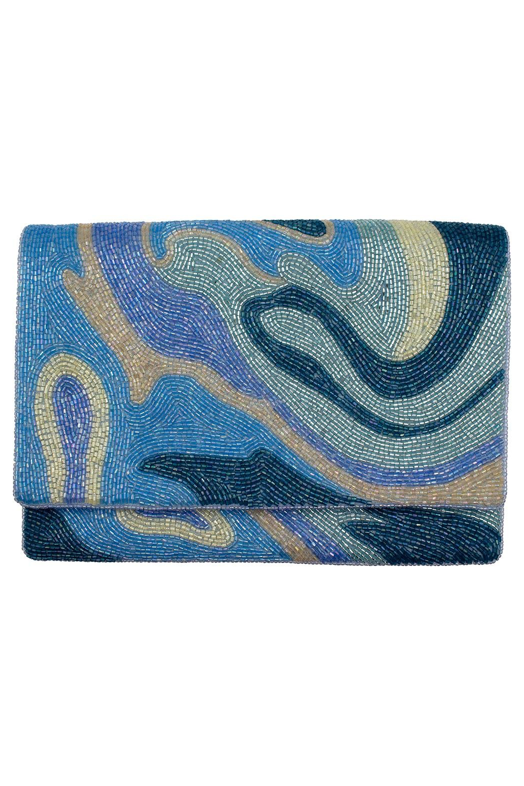 Ocean Waves Beaded Clutch Crossbody Bag