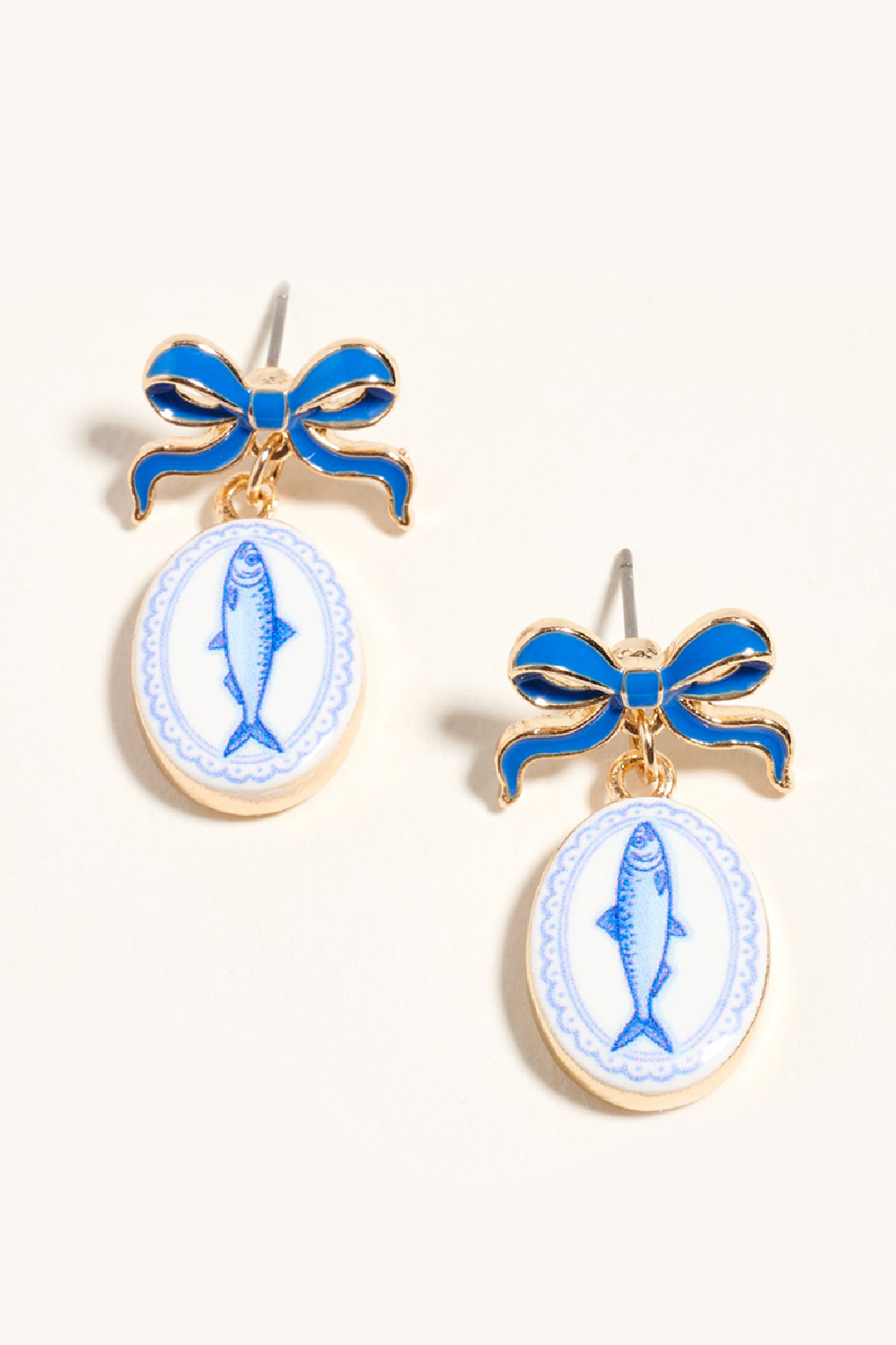 Enamel Sea Life Bow Earrings