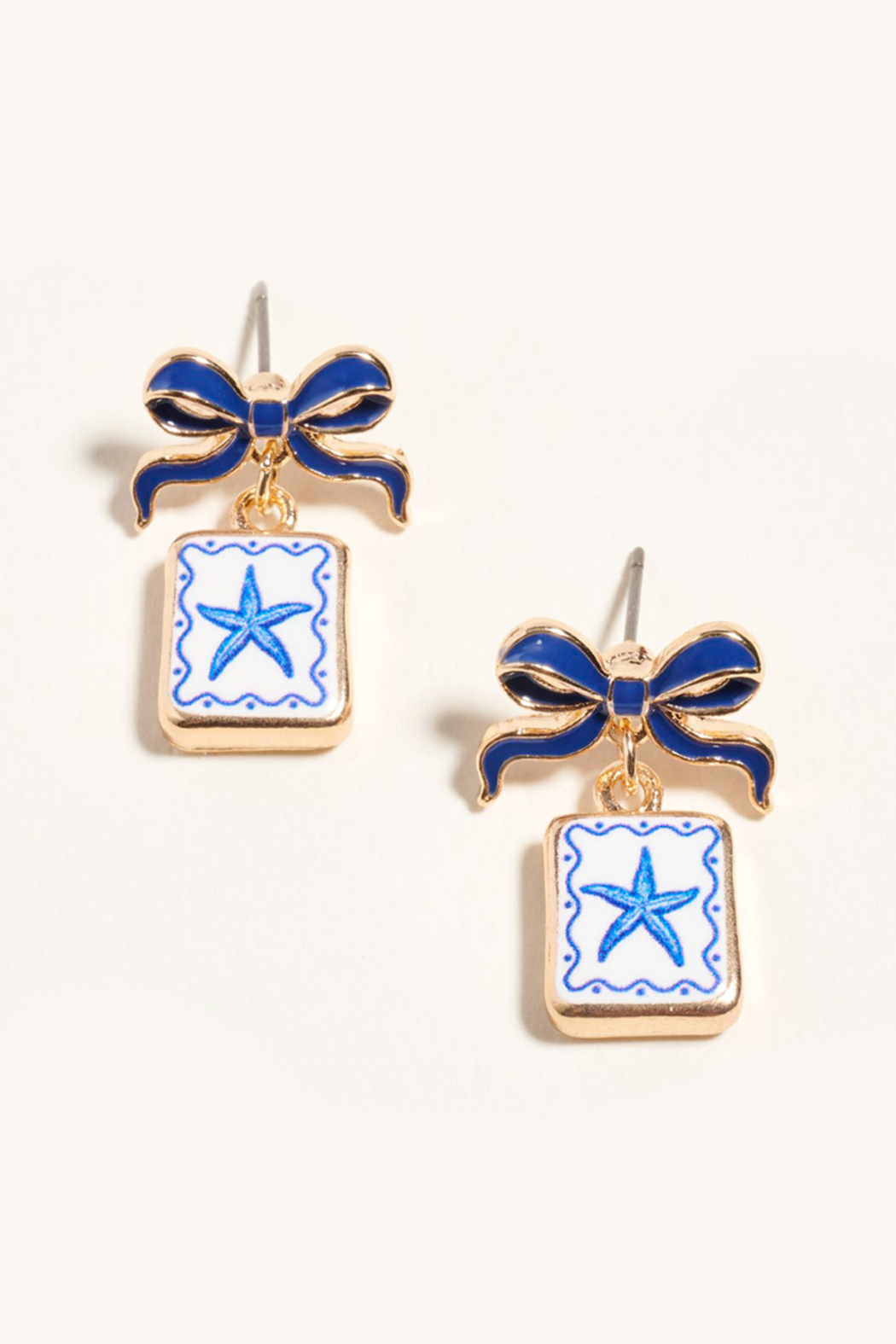 Enamel Sea Life Bow Earrings