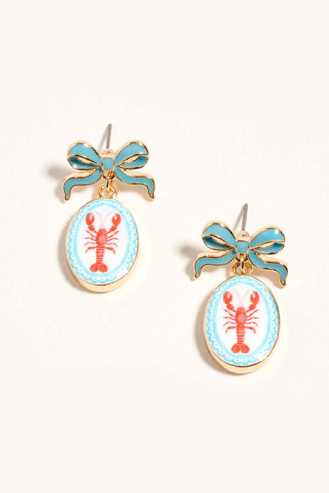 Enamel Sea Life Bow Earrings
