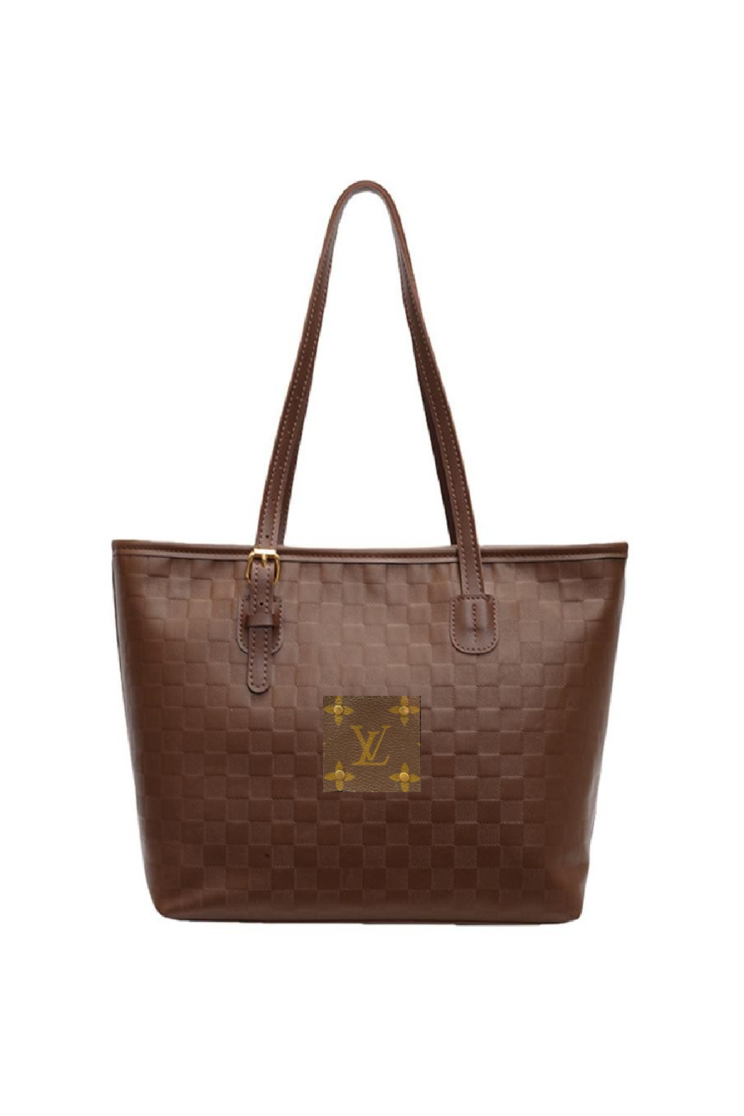 Upcycled Checker Embossed Tote Bag