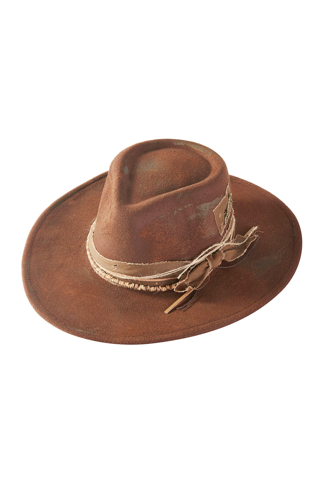 Choose Your Shape Brown Distressed Fedora