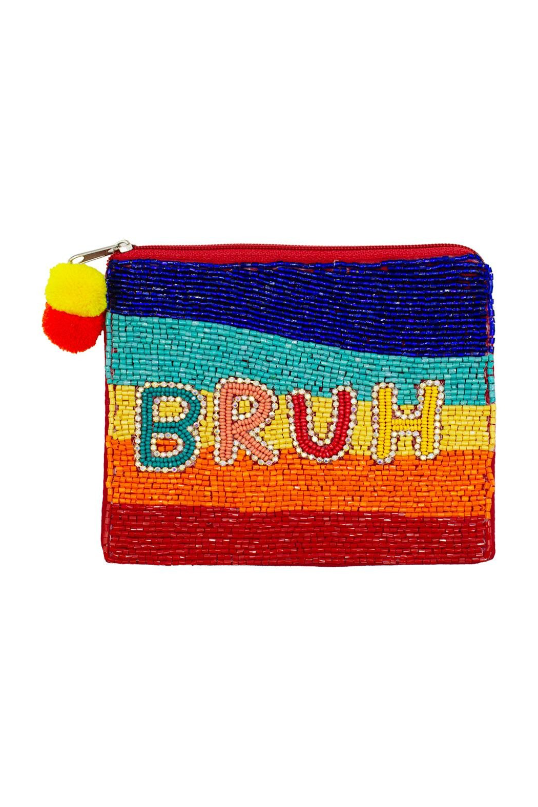 Bruh Beaded Pouch