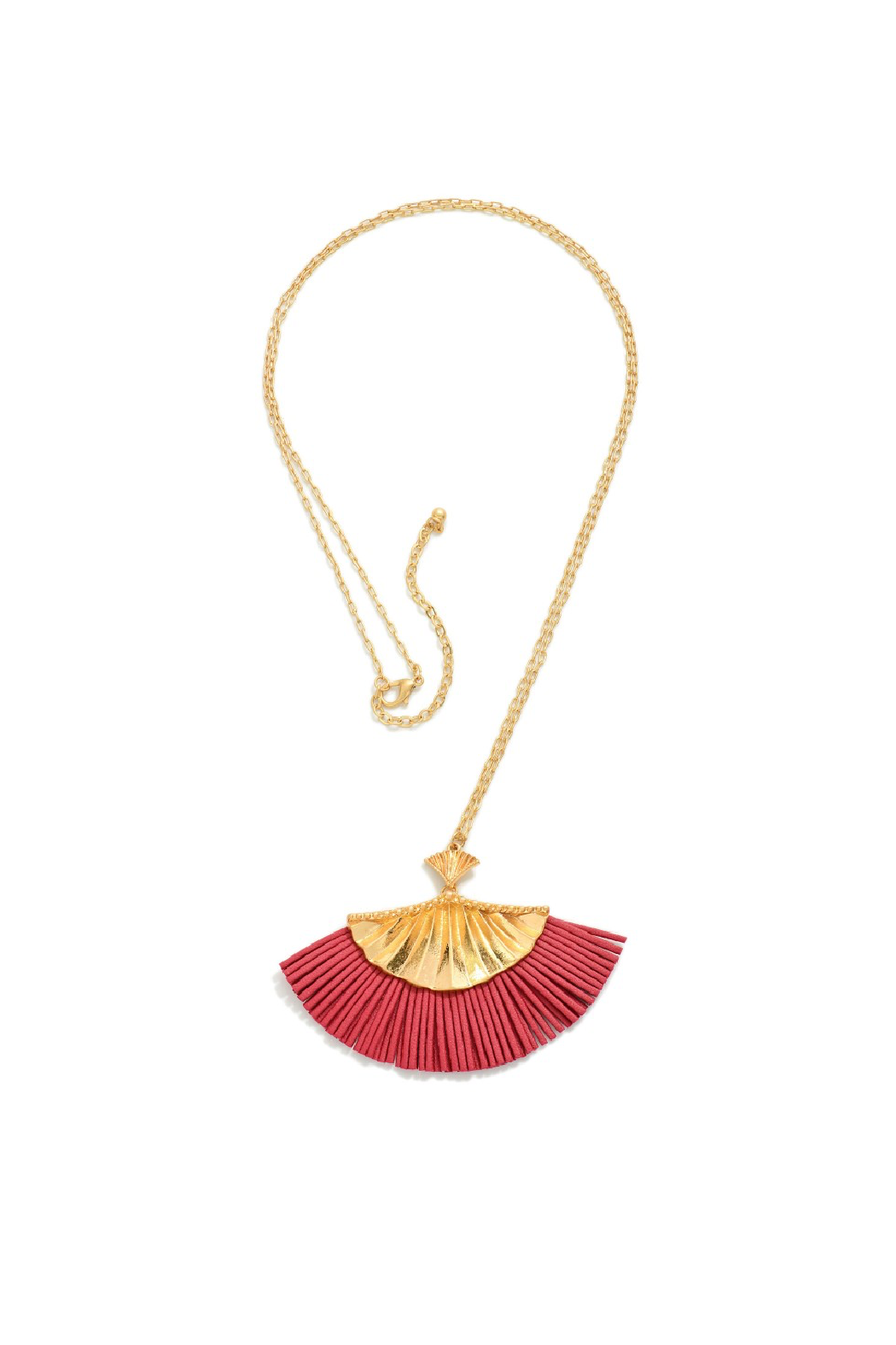 Burgundy Fringe Necklace