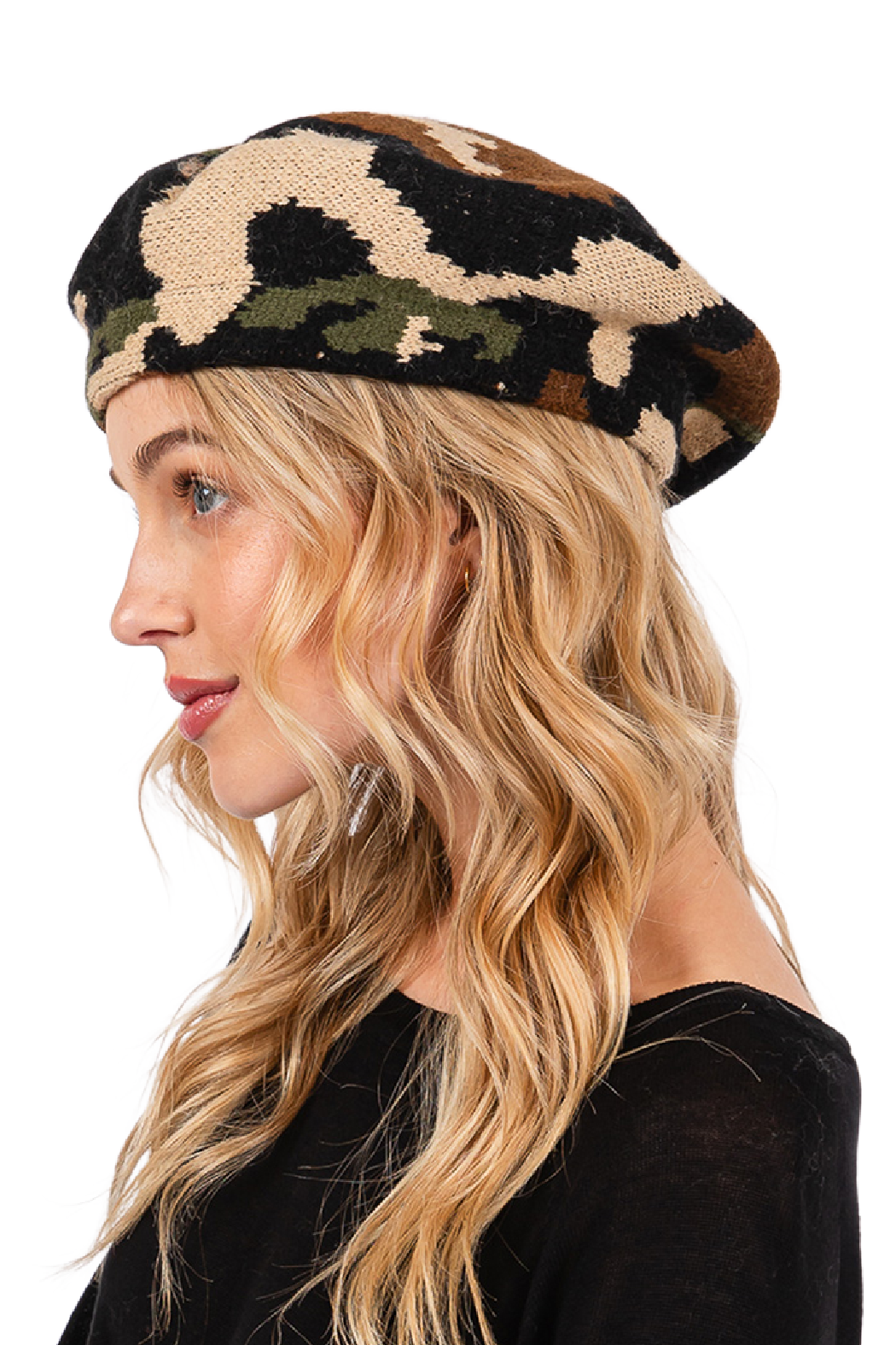 Knit Camouflage Beret