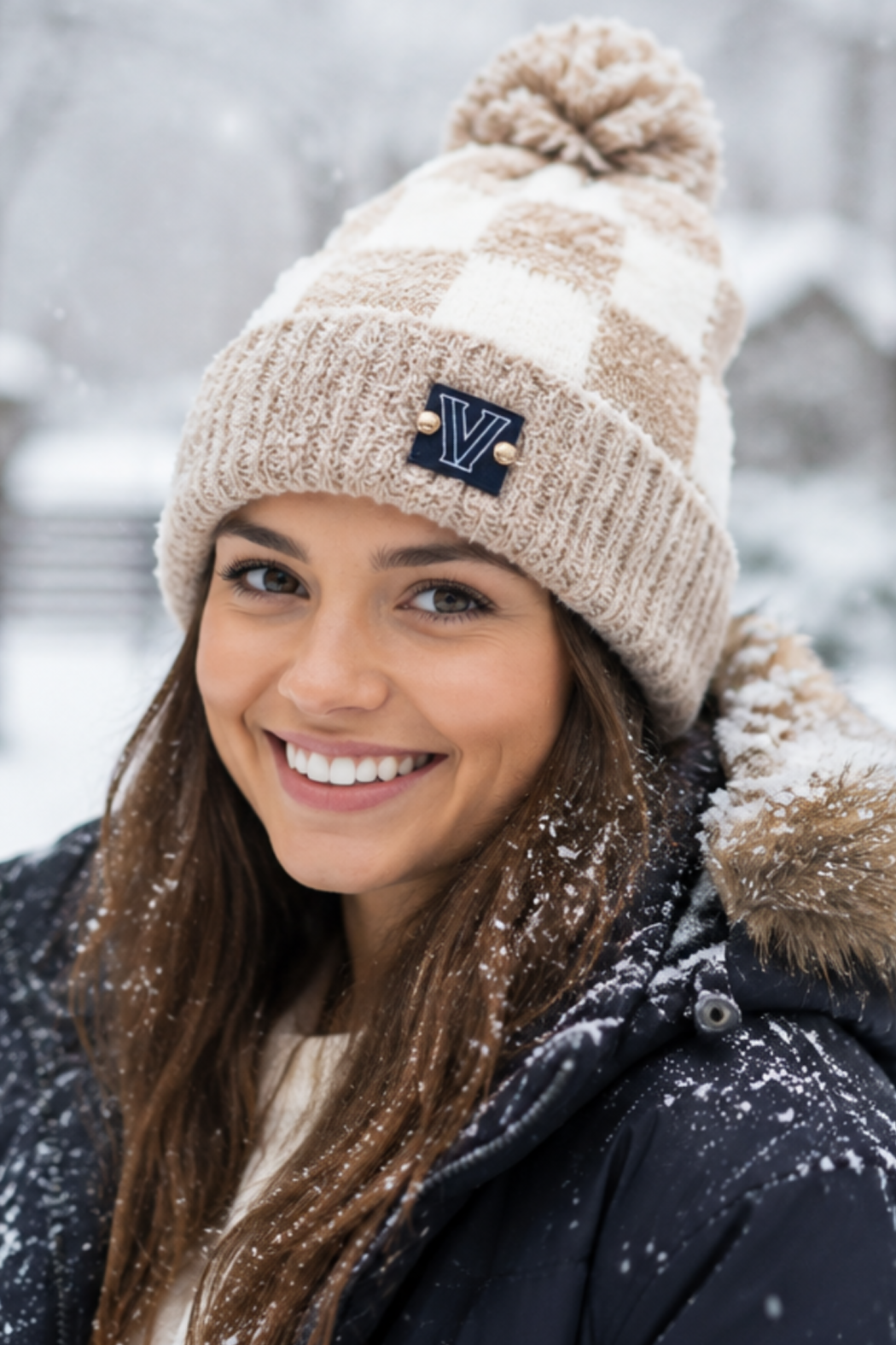 Villanova Checkered Beanie