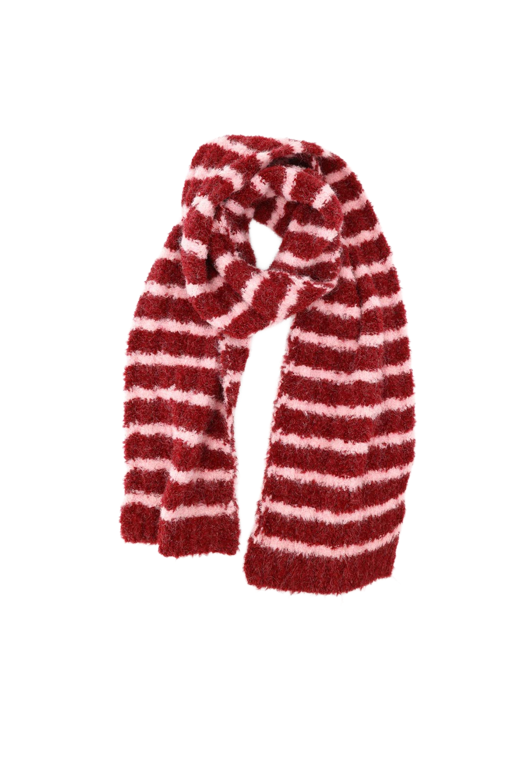 Chenille Boucle Striped Scarf
