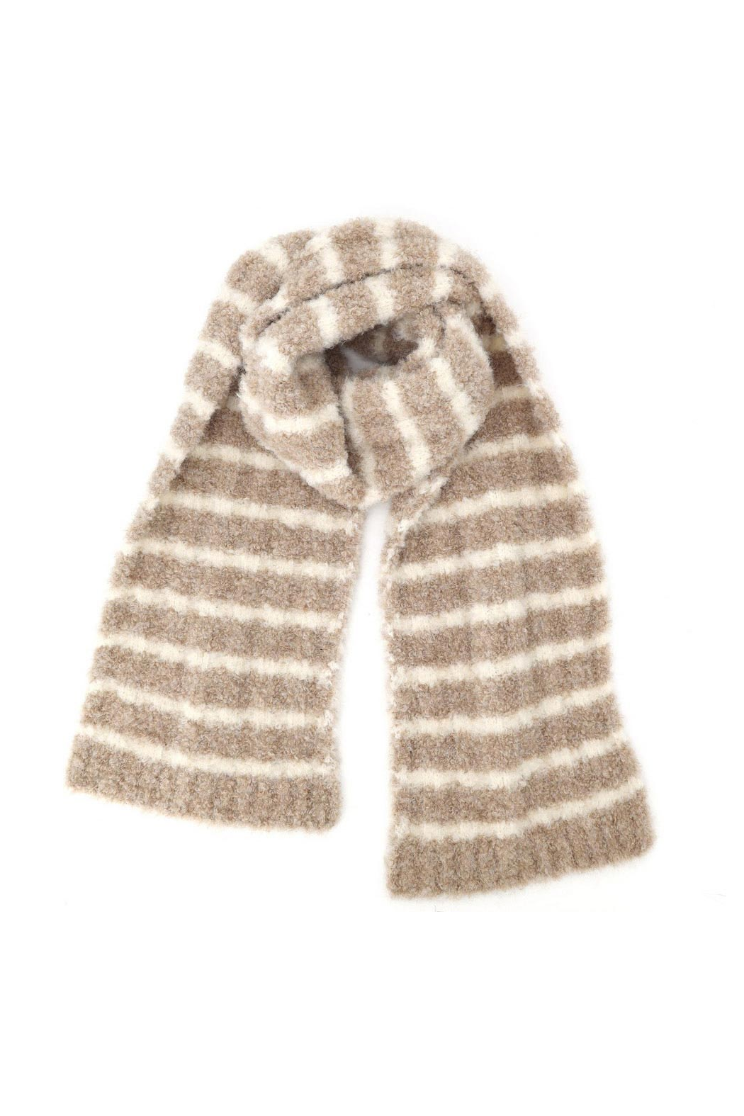 Chenille Boucle Striped Scarf