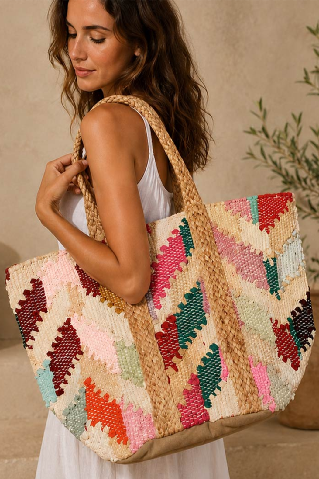 Cotton Chevron Tote Bag