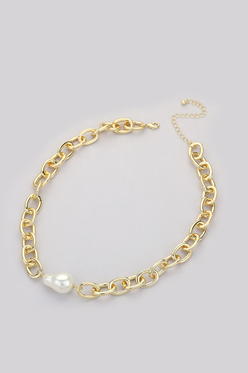 Chunky Link Pearl Necklace