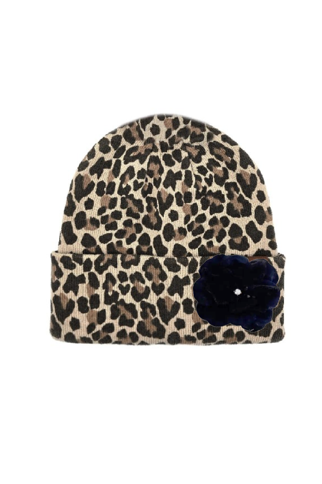 Leopard and Rose Beanie