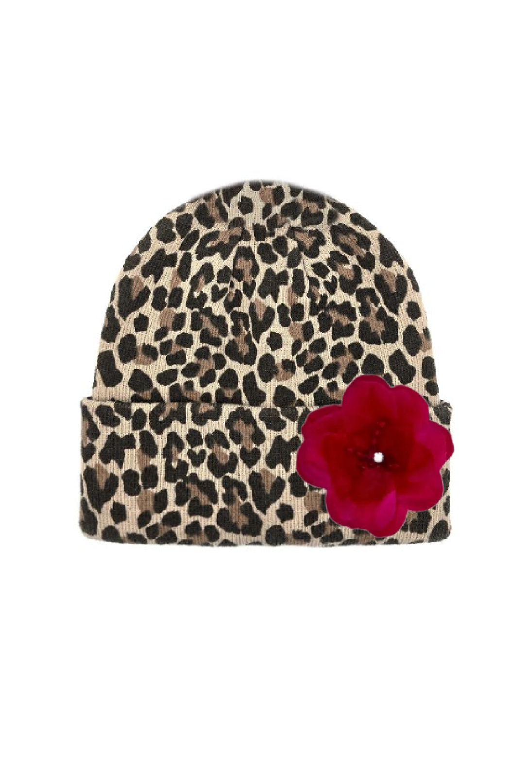 Leopard and Rose Beanie