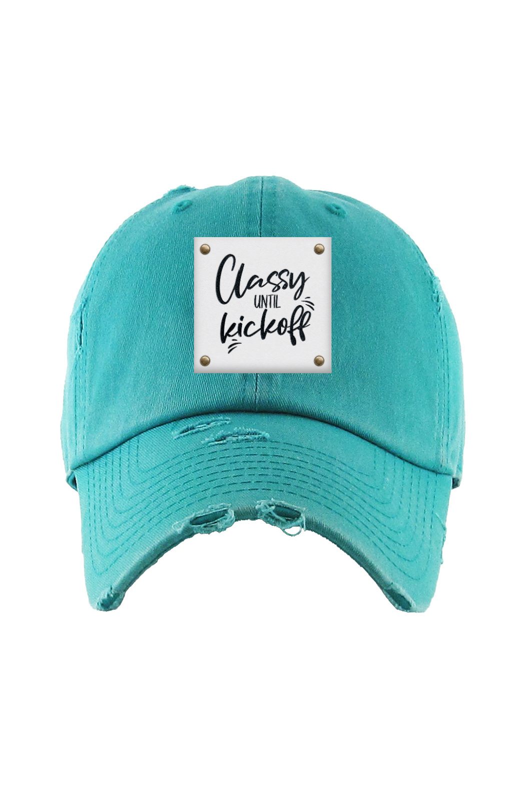 Football Classy Until Kickoff Distressed Cap