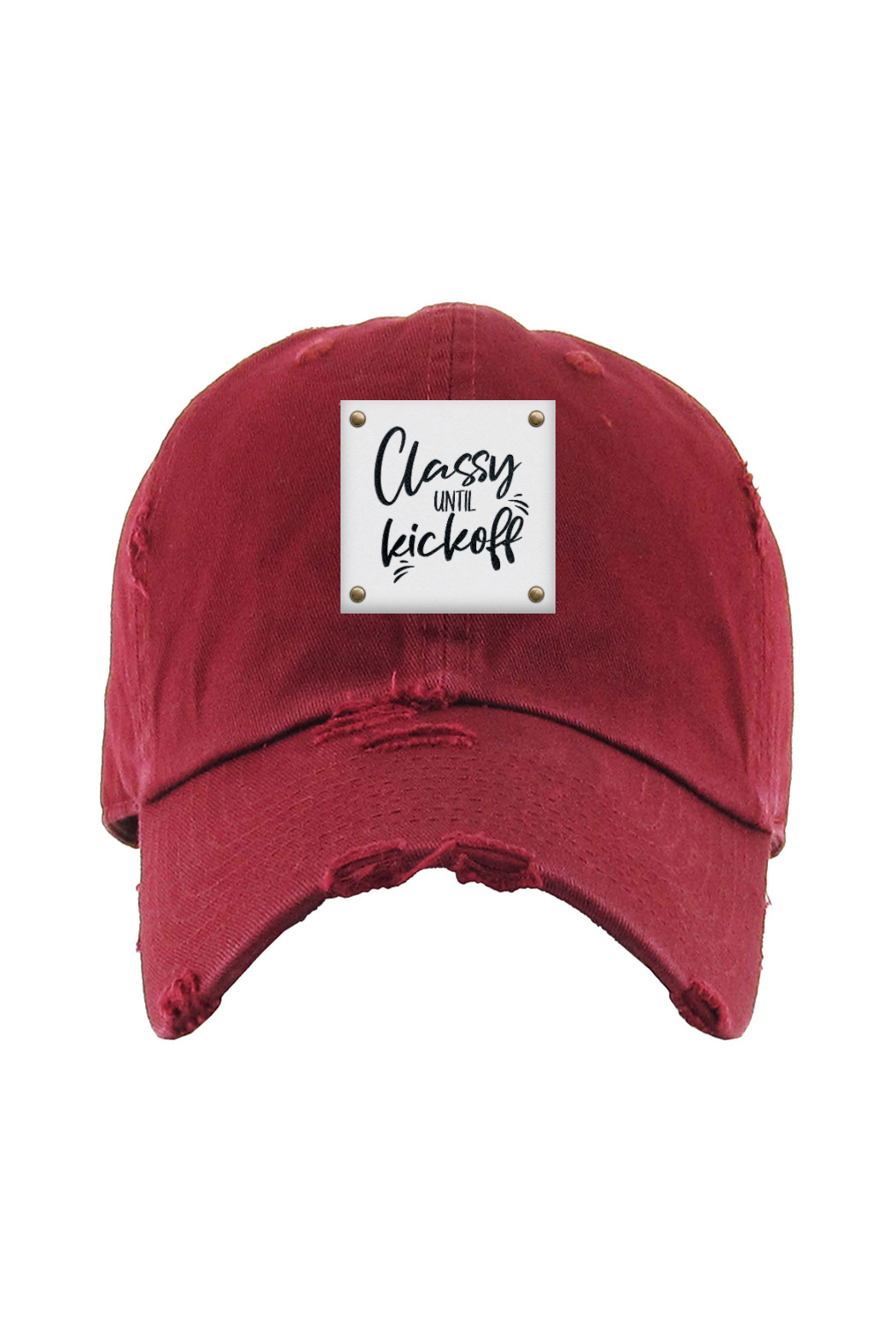 Football Classy Until Kickoff Distressed Cap