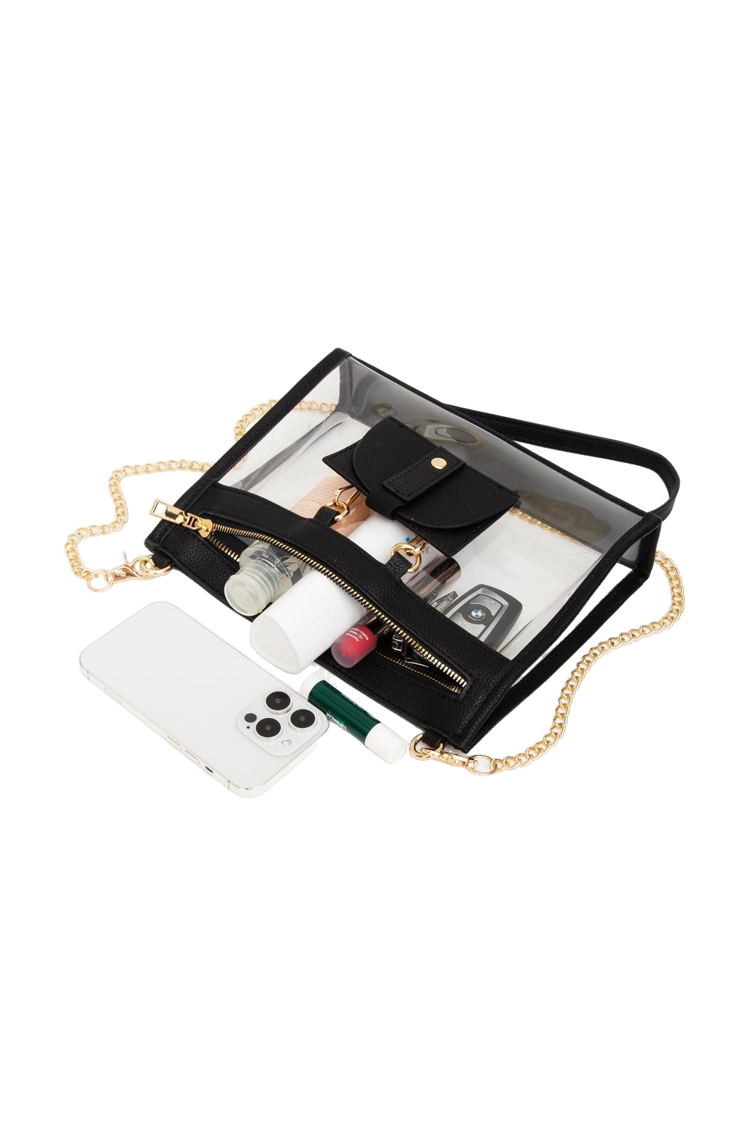 Exterior Pouch & Sunglasses Holder Transparent Crossbody