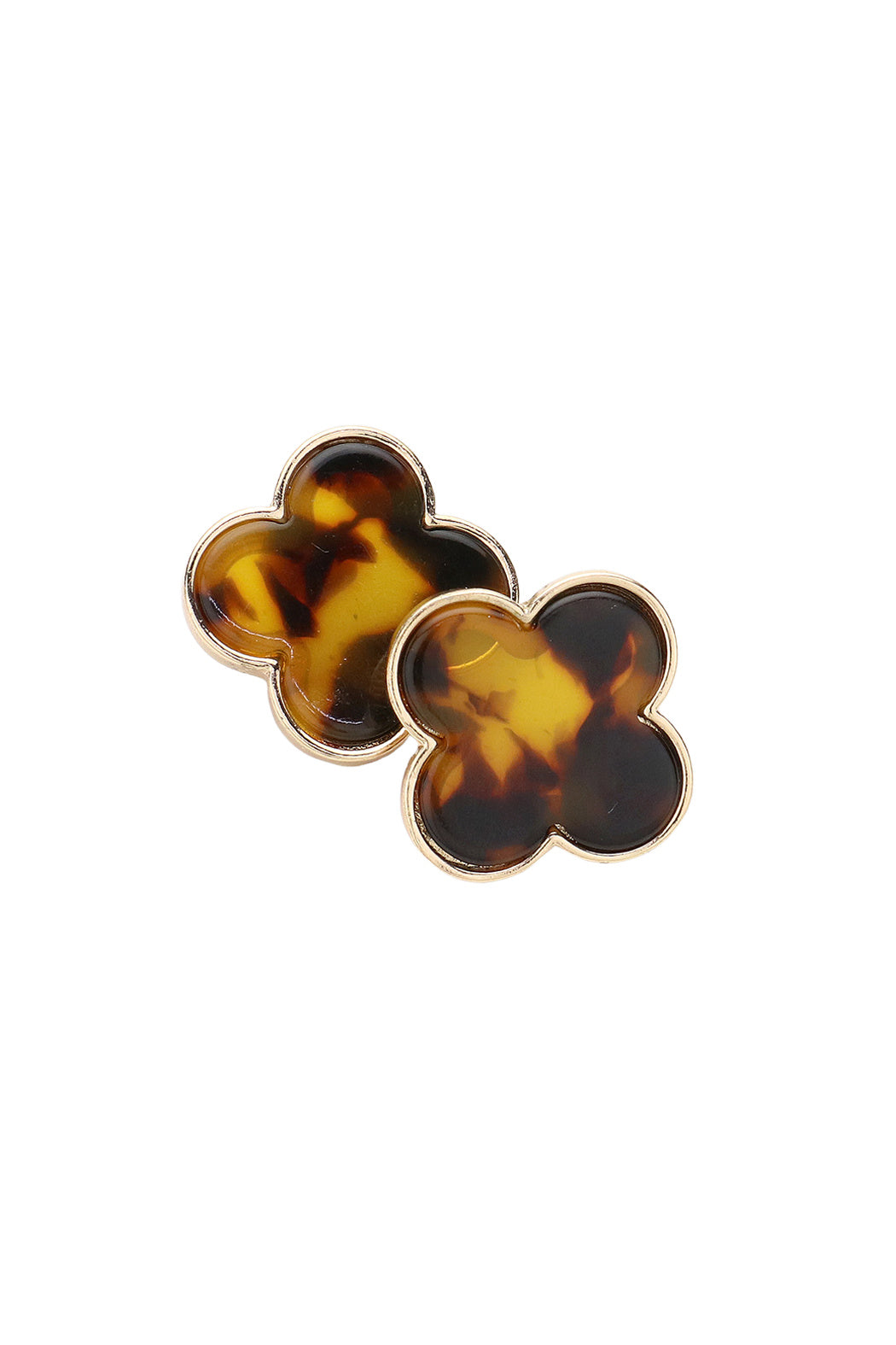 Resin Clover Stud Earrings