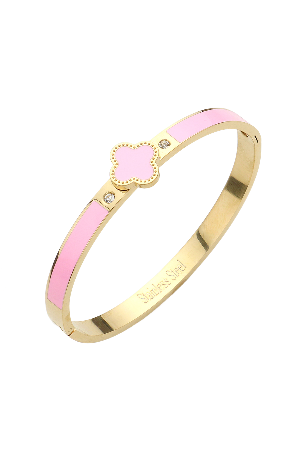 Enamel Clover Bangle Bracelet