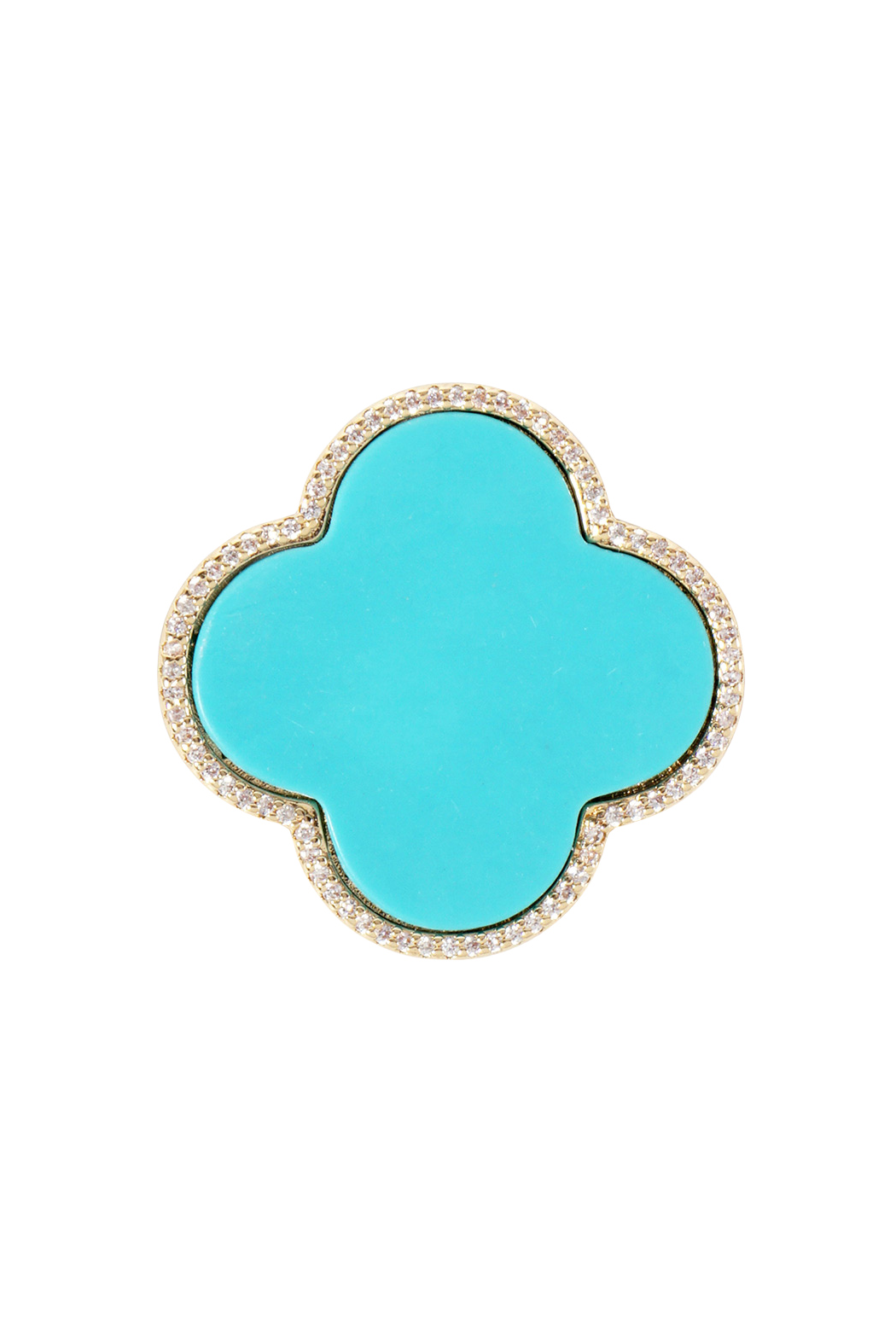 Gold Plated Clover Crystal Brooch