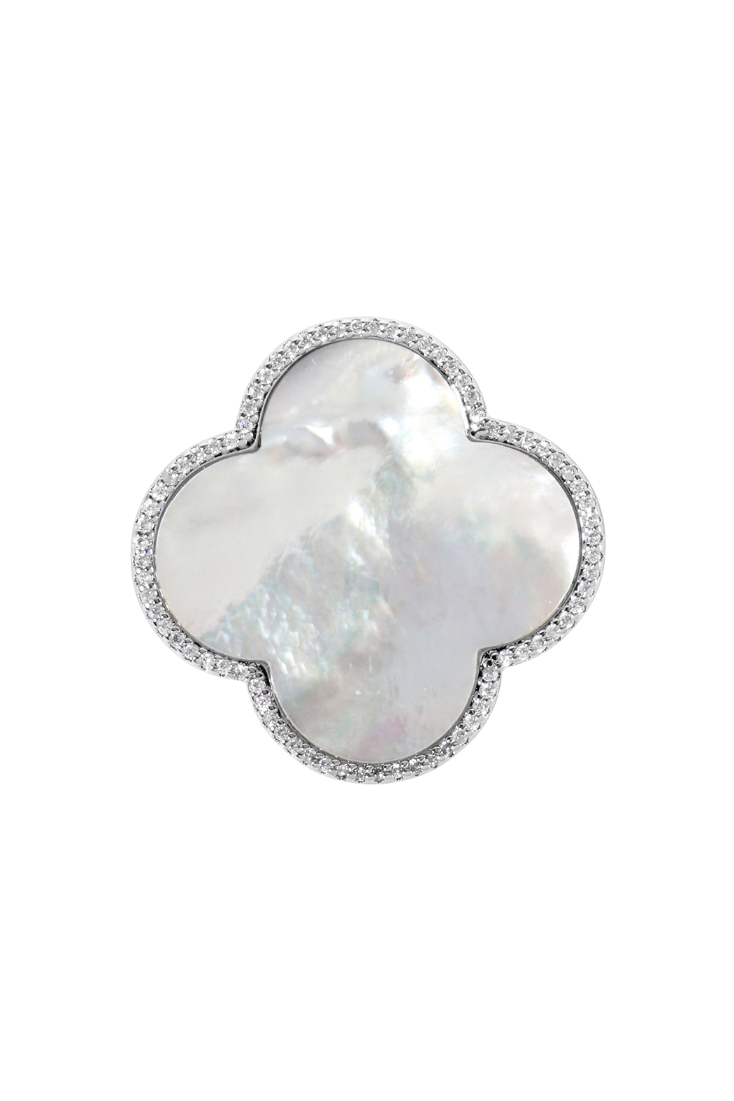 Gold Plated Clover Crystal Brooch