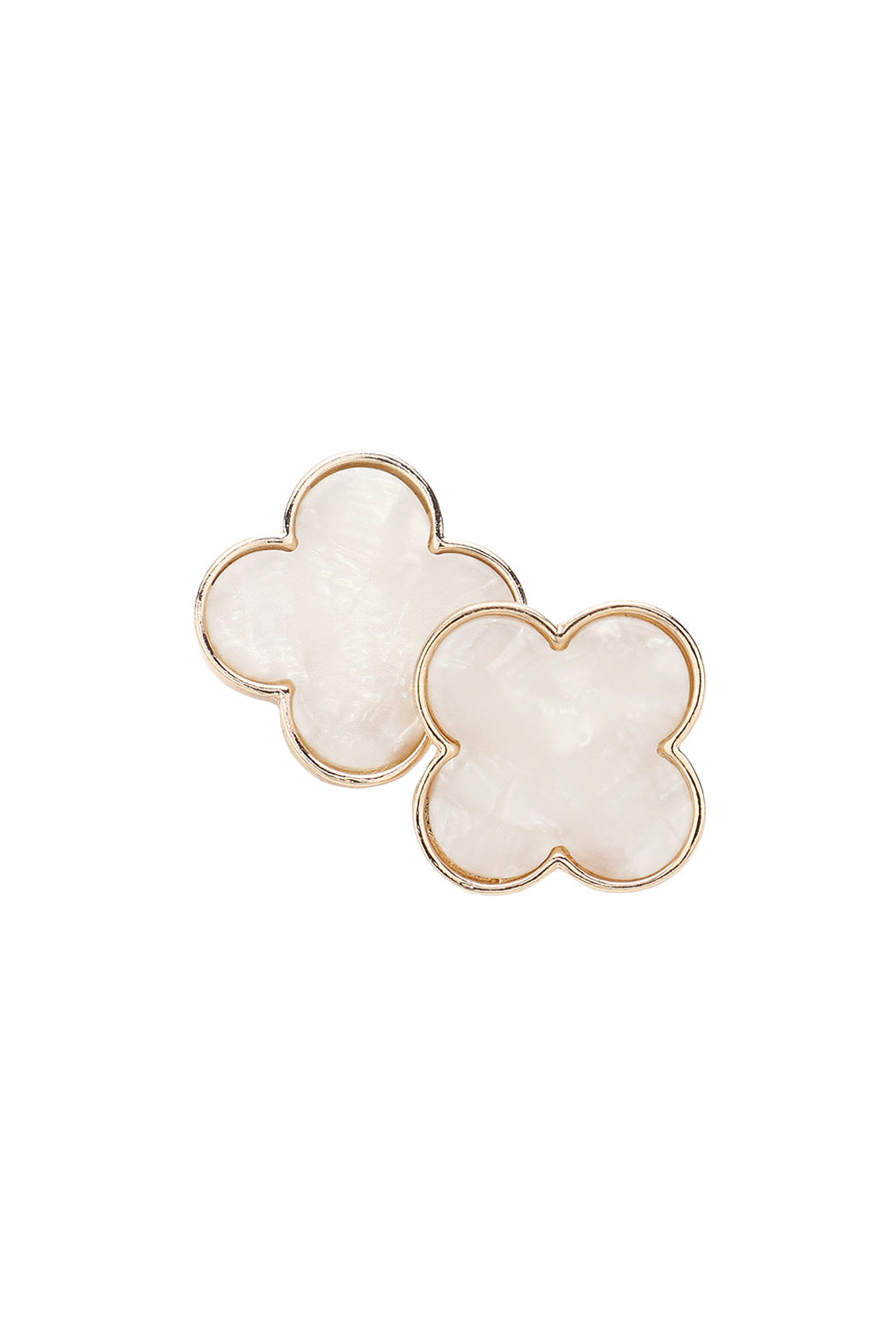 Resin Clover Stud Earrings