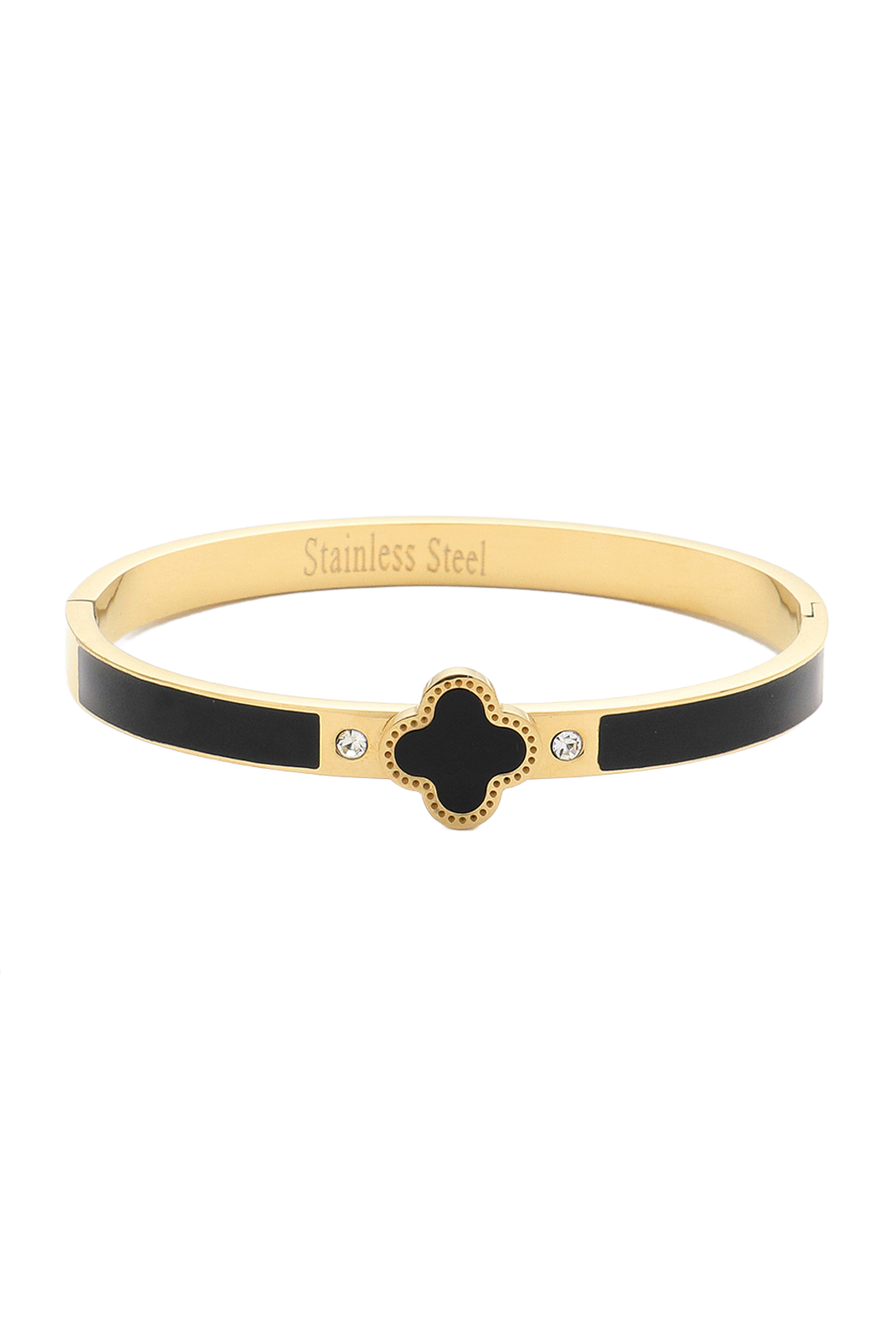 Enamel Clover Bangle Bracelet