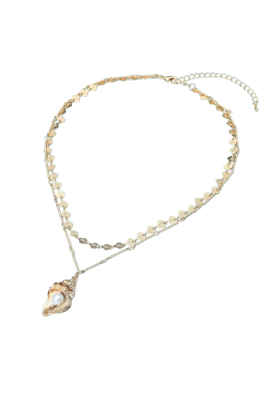 Conch Shell and Pearl Necklace
