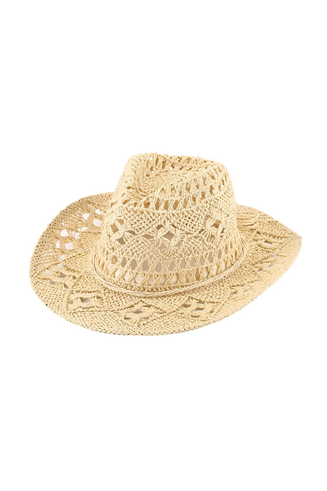 Crochet Style Straw Cowboy Hat
