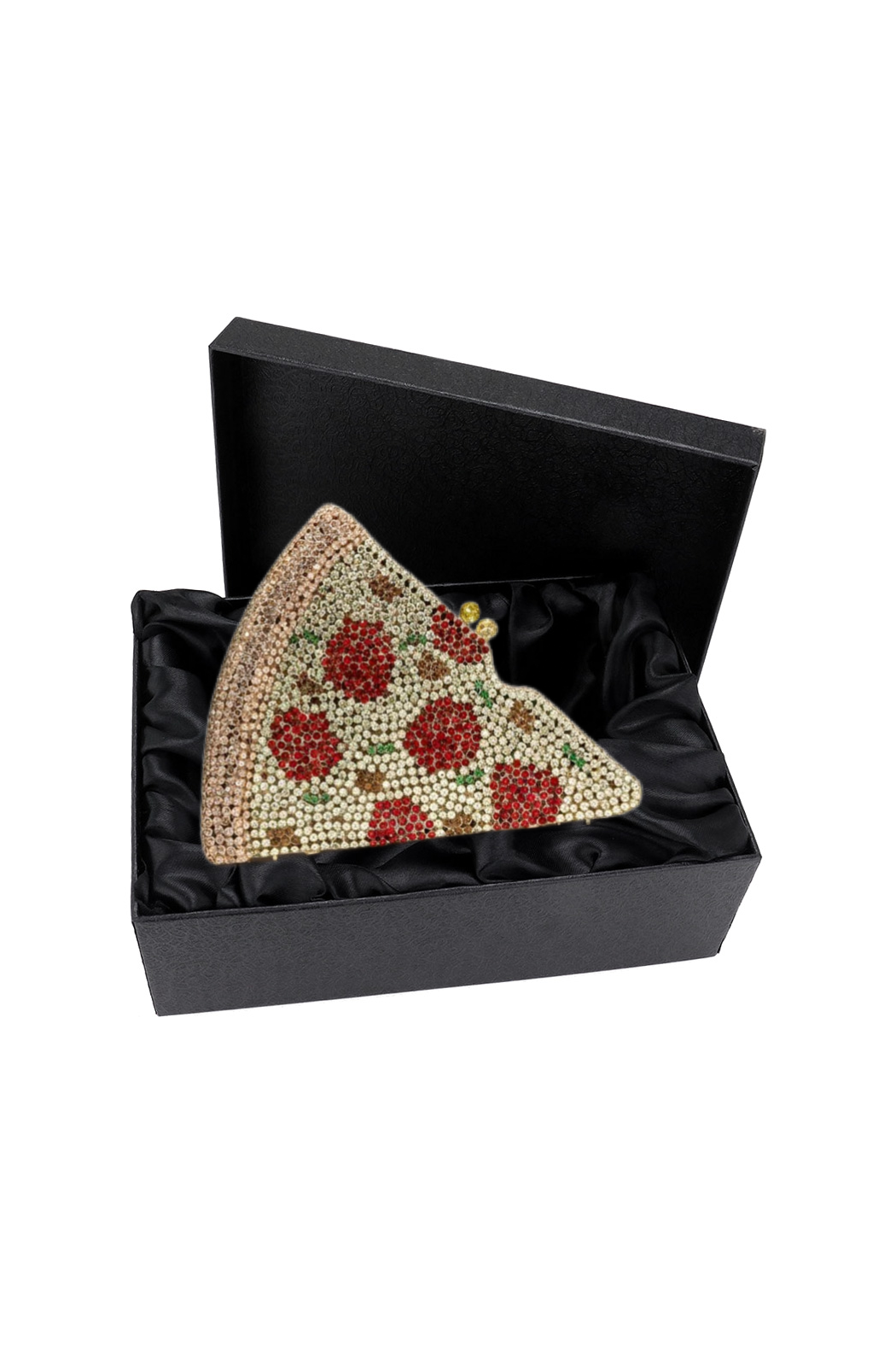 Crystal Pizza Slice Clutch Shoulder Bag