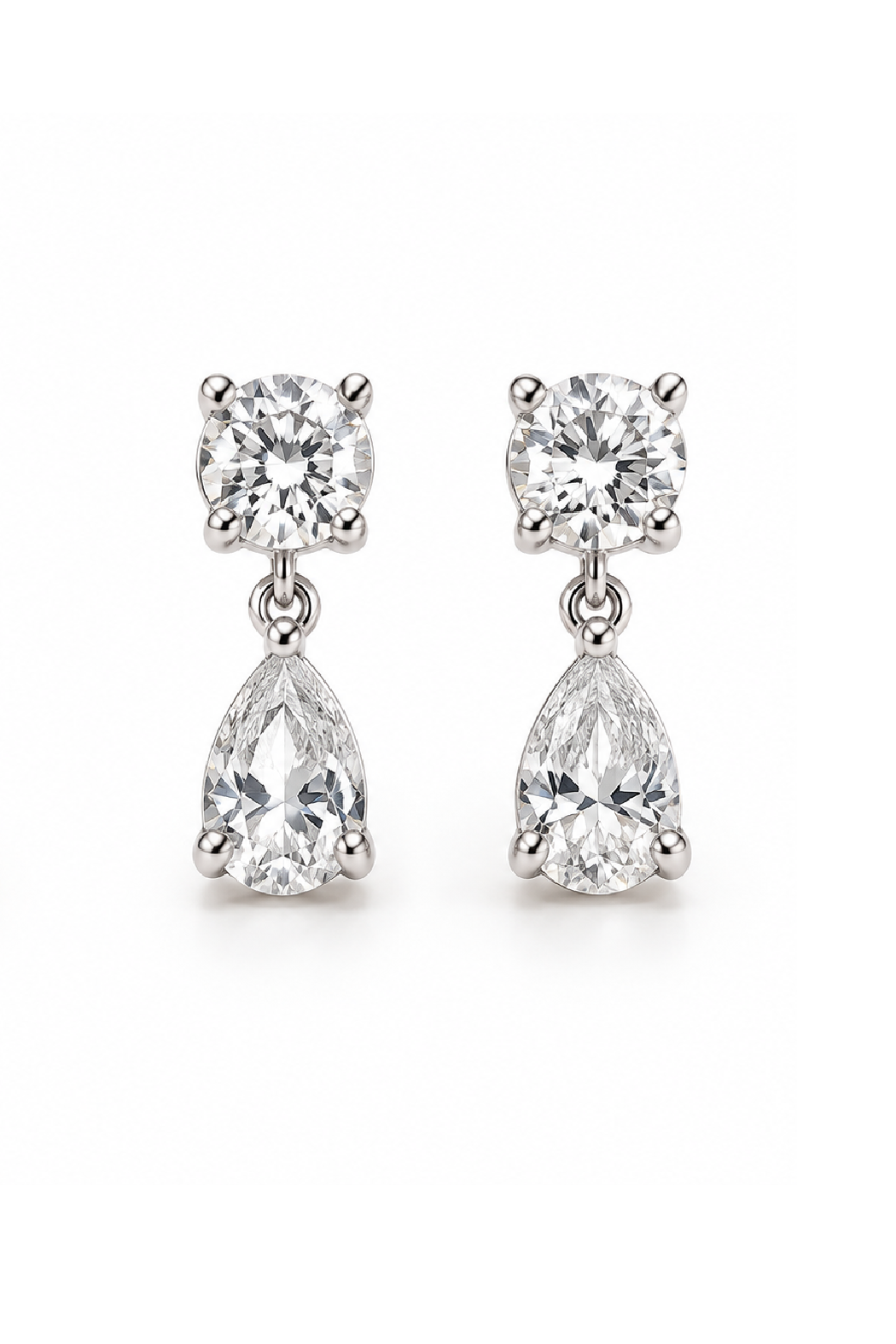 Gold Plated Tear Drop Cz Earrings