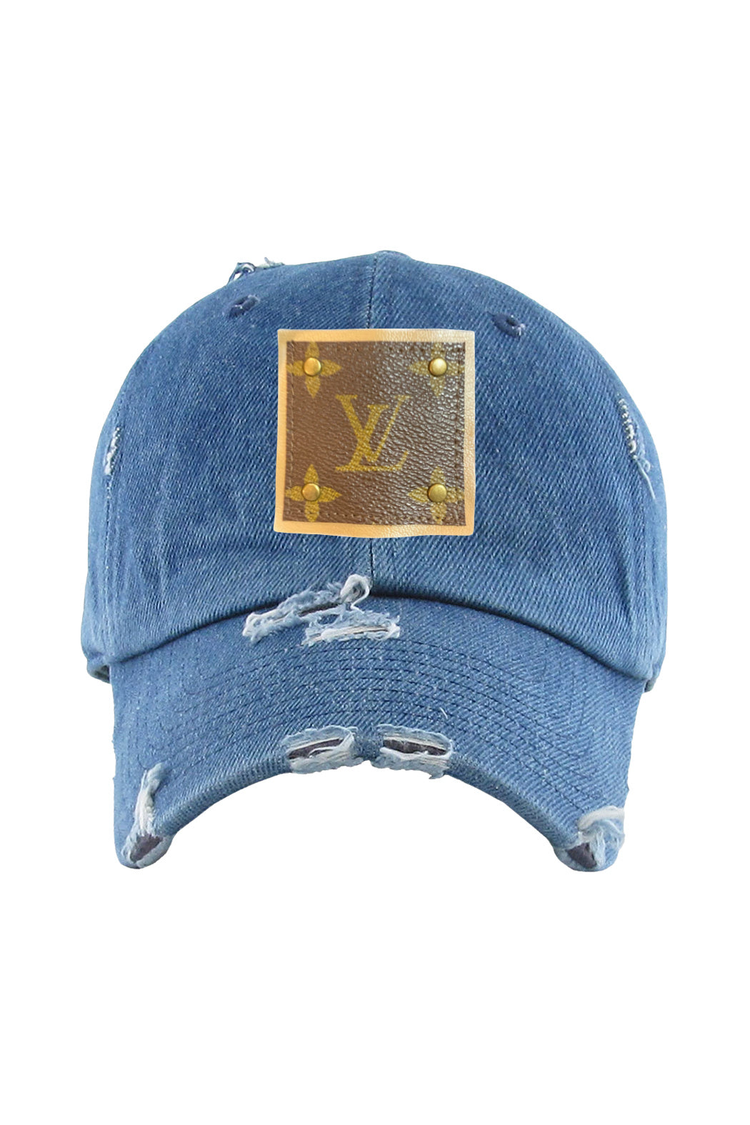 Up-Cycled Distressed Denim Baseball Cap