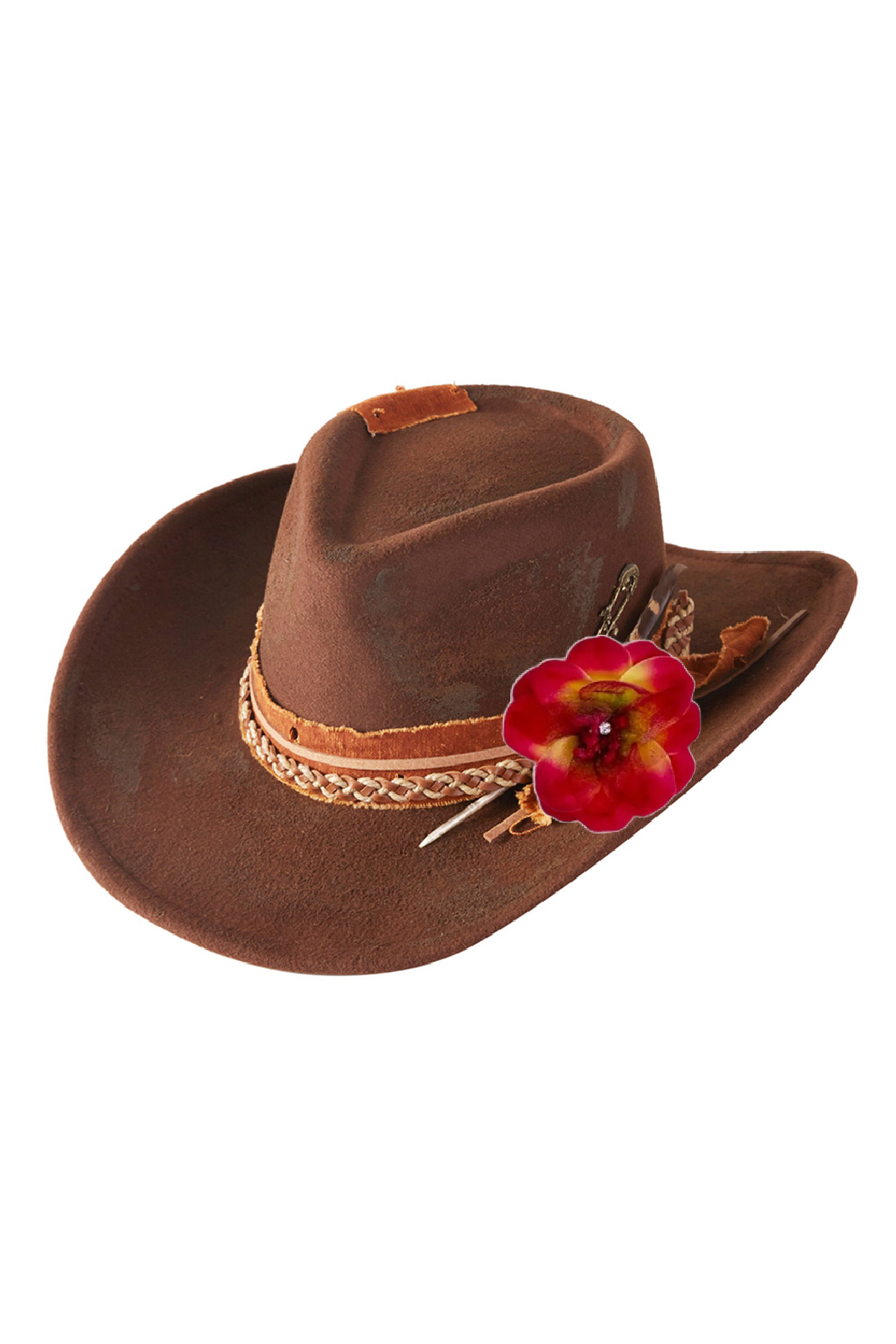 Choose Your Shape Rosey Brown Distressed Fedora