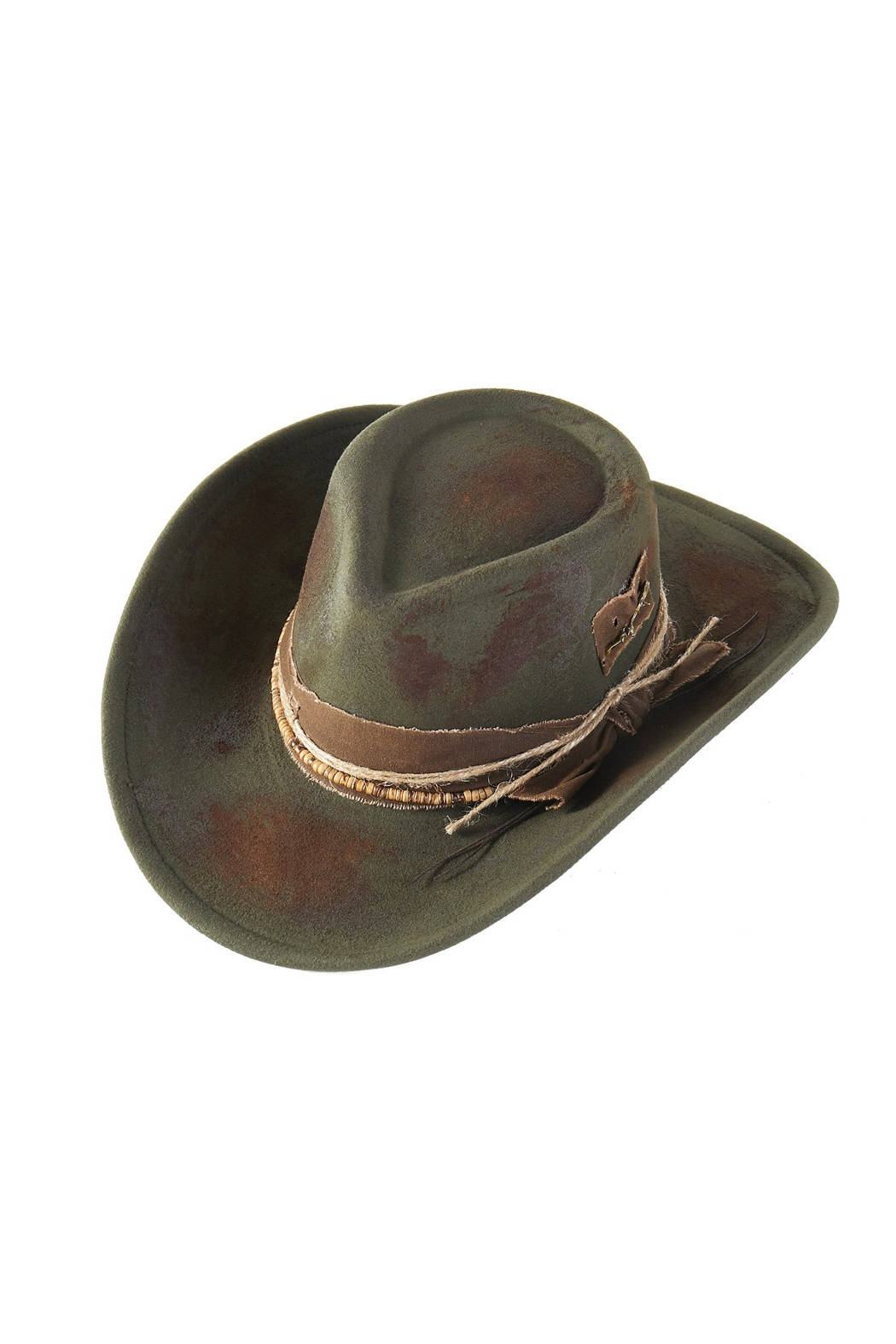 Choose Your Shape Olive Distressed Fedora