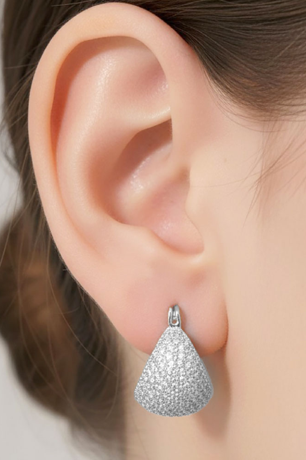 Gold Plated Cz Teardrop Hoop Earrings