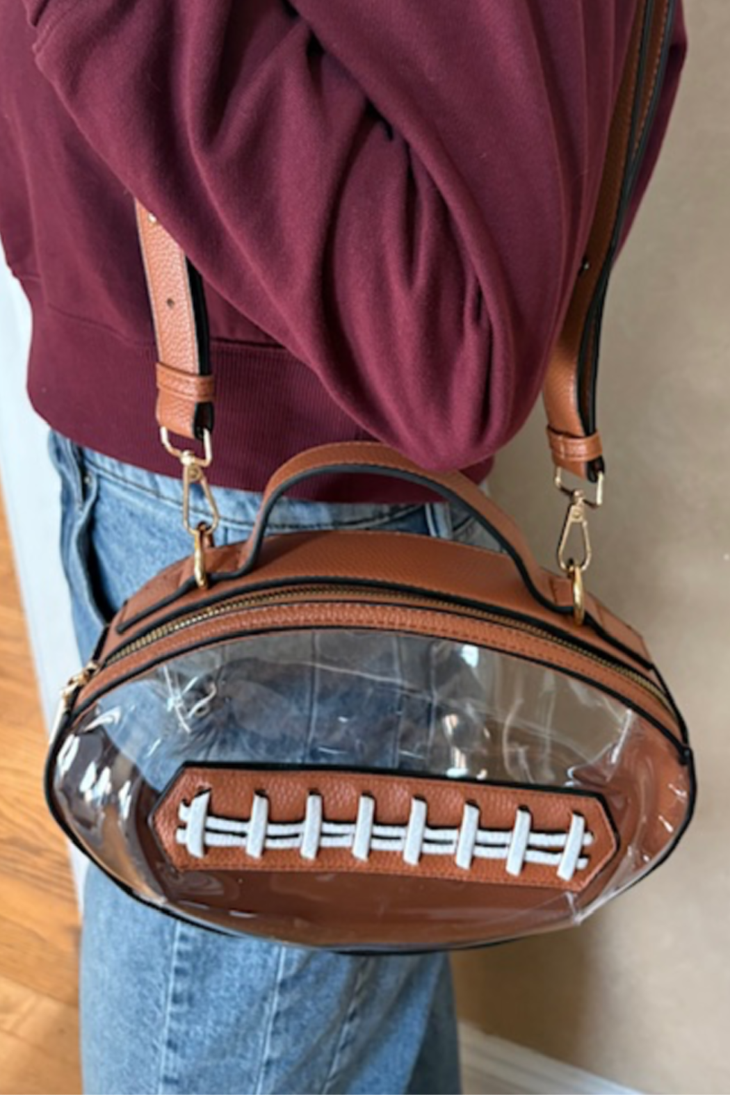 Hand Painted Transparent Philadelphia Eagles Crossbody Bag