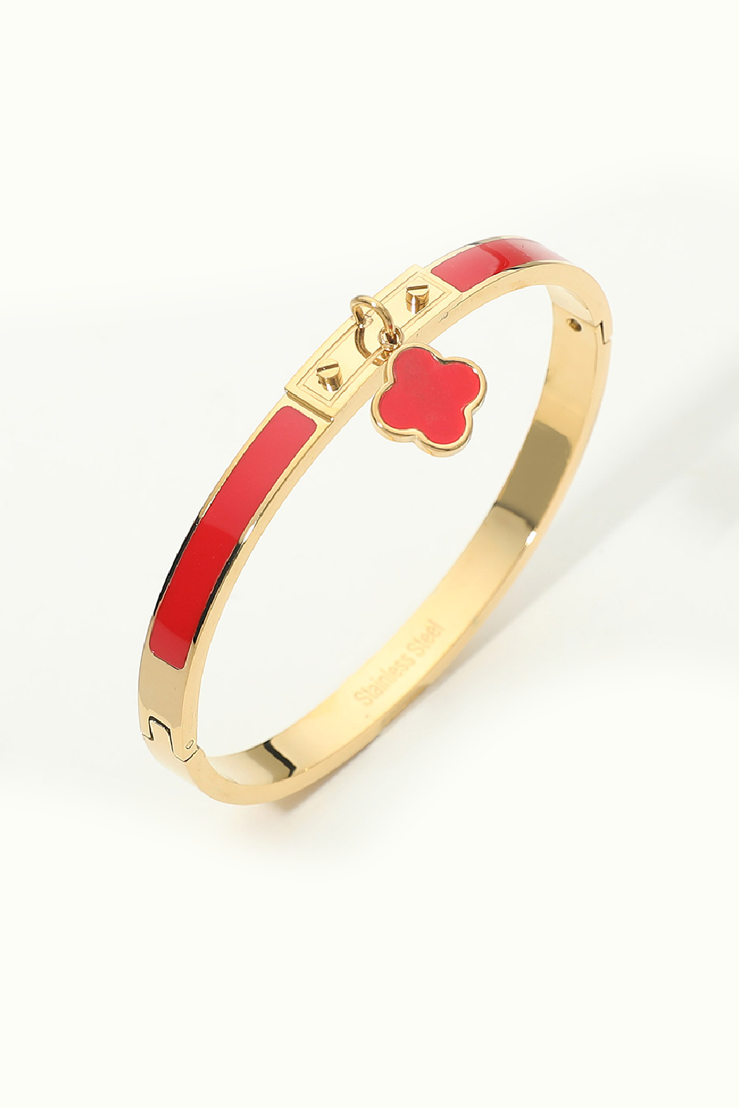 Enamel Clover Charm Bracelet