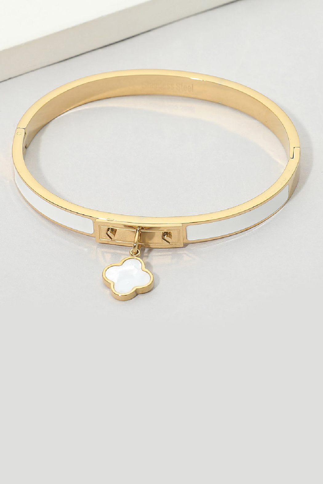 Enamel Clover Charm Bracelet