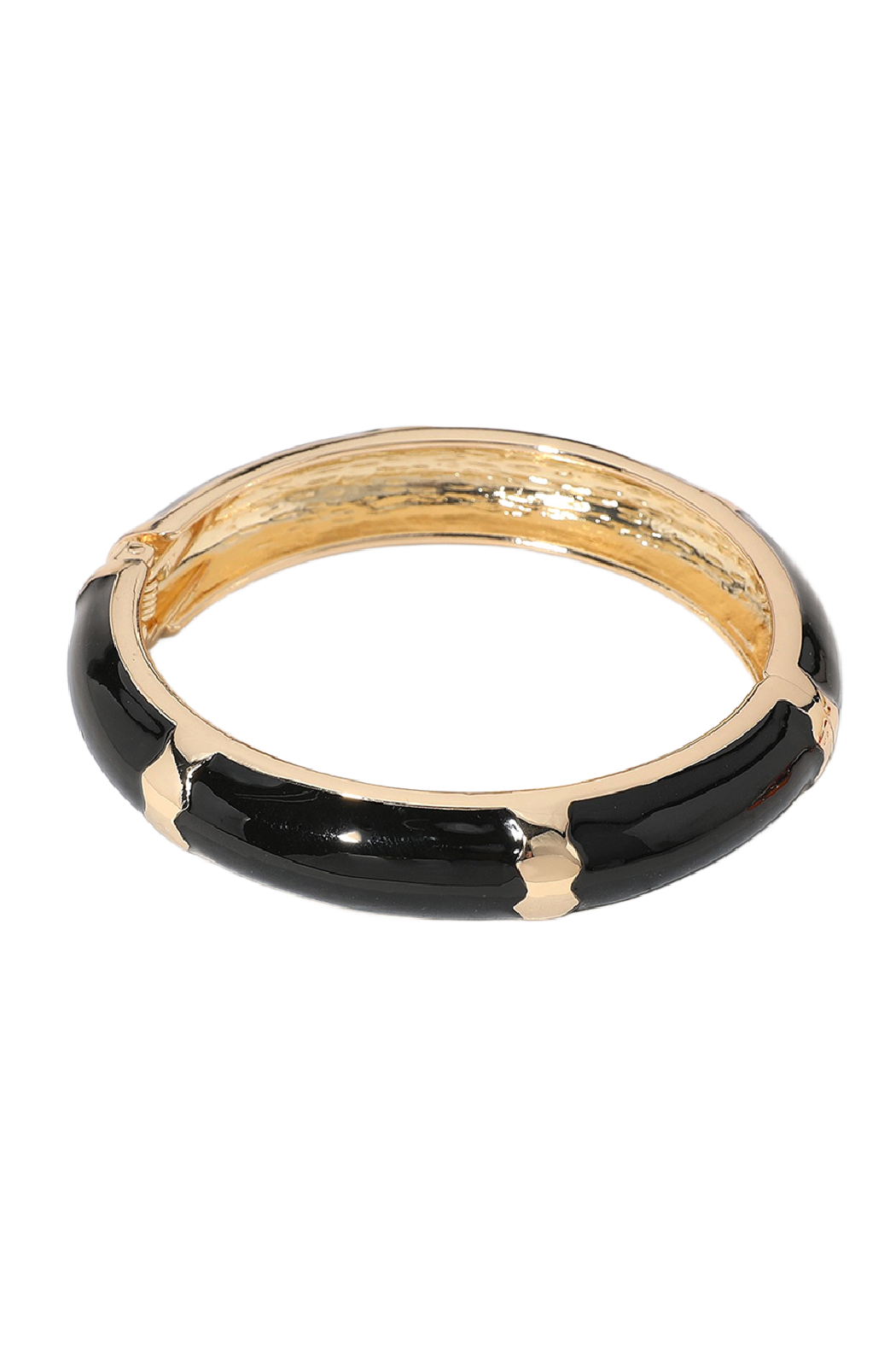 Gold Plated Enamel Hinged Bracelet