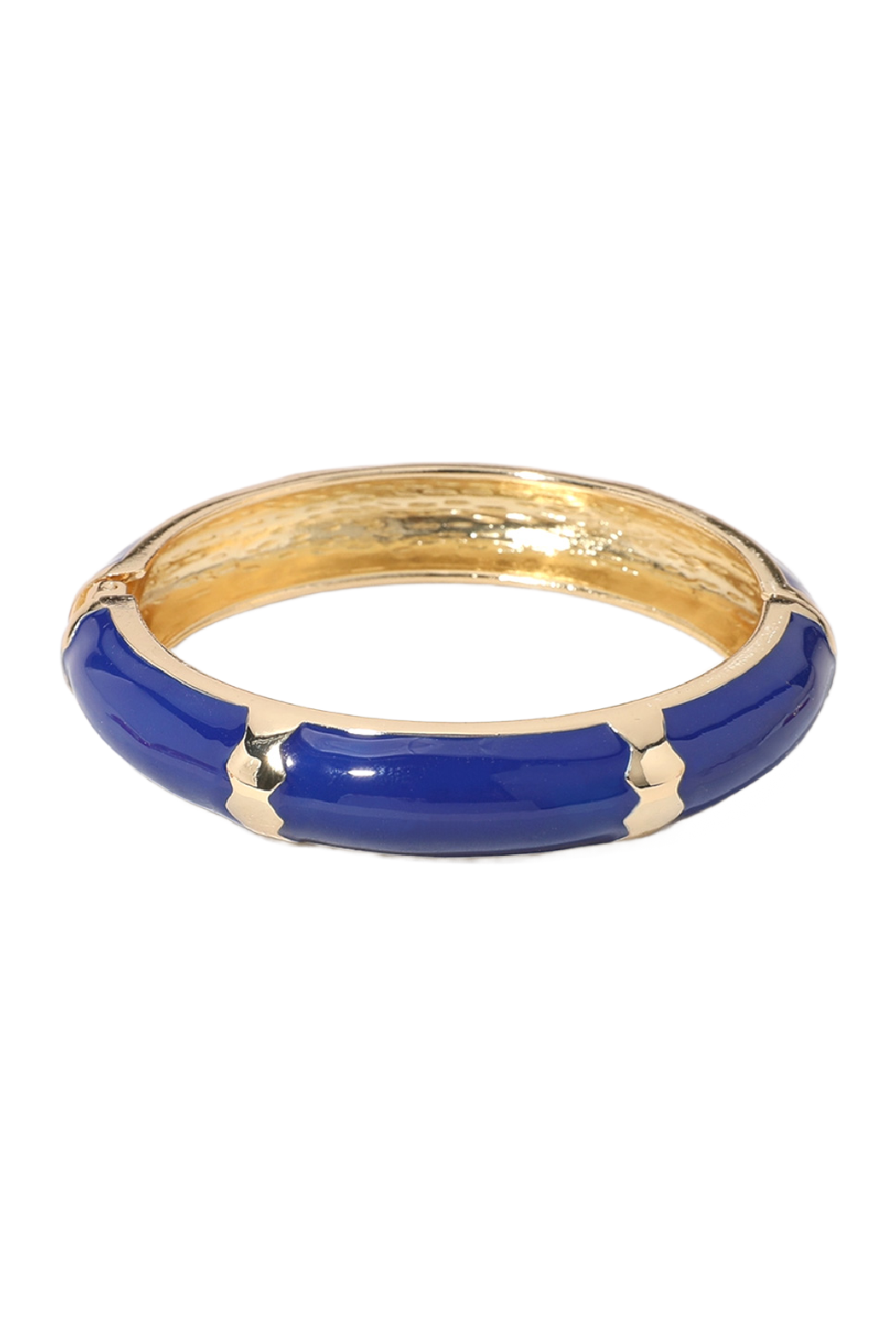 Gold Plated Enamel Hinged Bracelet