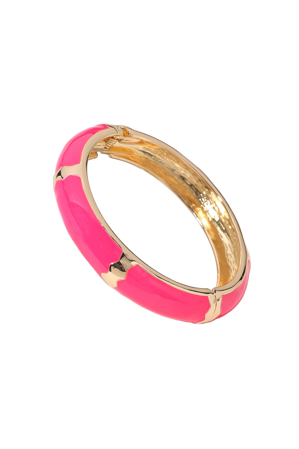 Gold Plated Enamel Hinged Bracelet