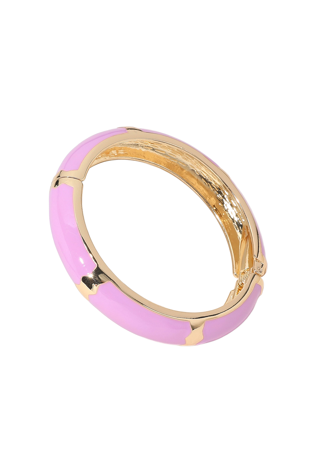 Gold Plated Enamel Hinged Bracelet