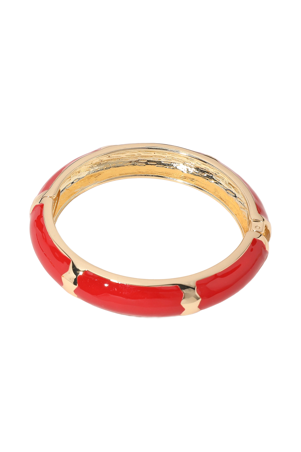 Gold Plated Enamel Hinged Bracelet