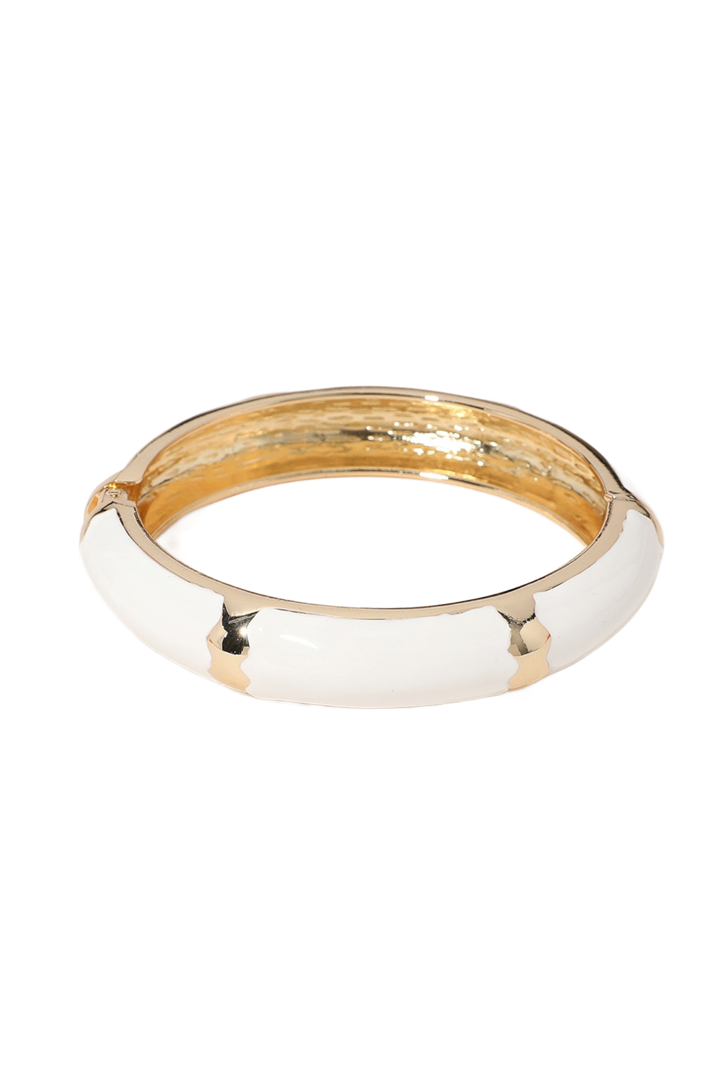 Gold Plated Enamel Hinged Bracelet