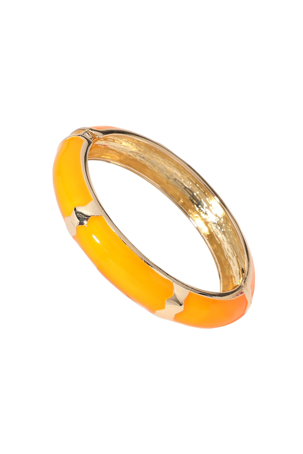 Gold Plated Enamel Hinged Bracelet